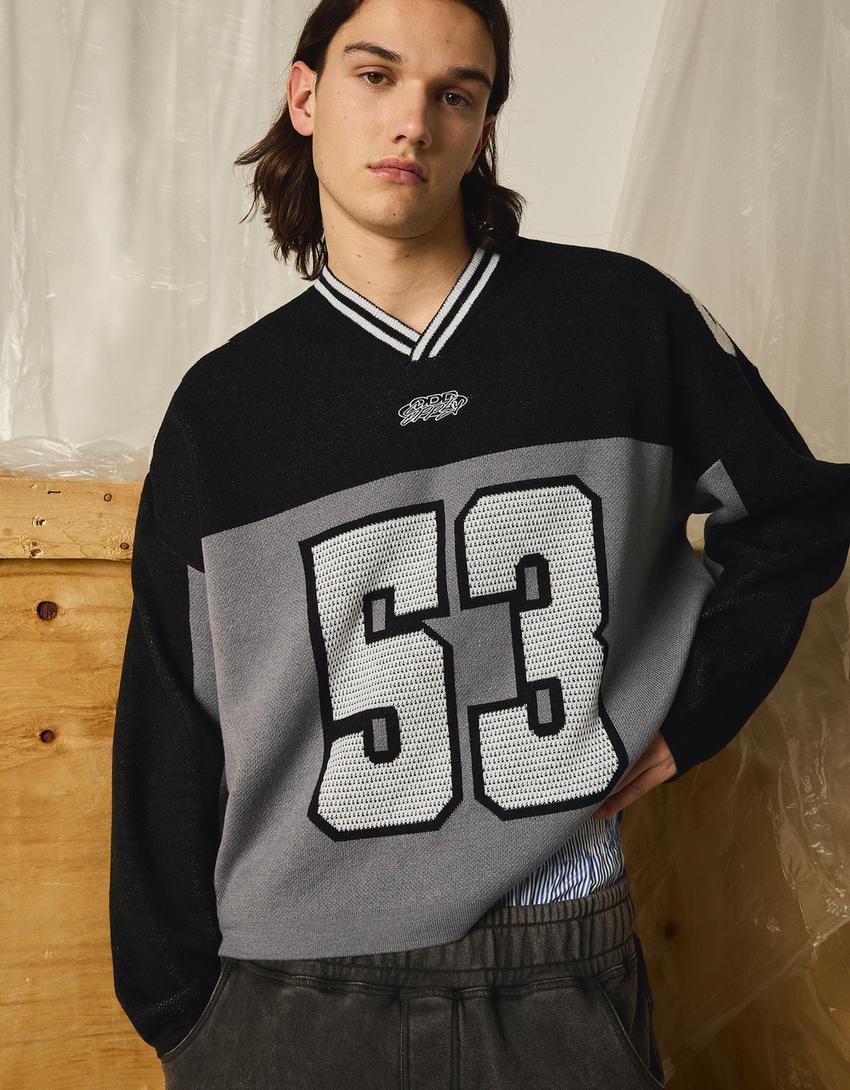 Jersey sport print-Negro