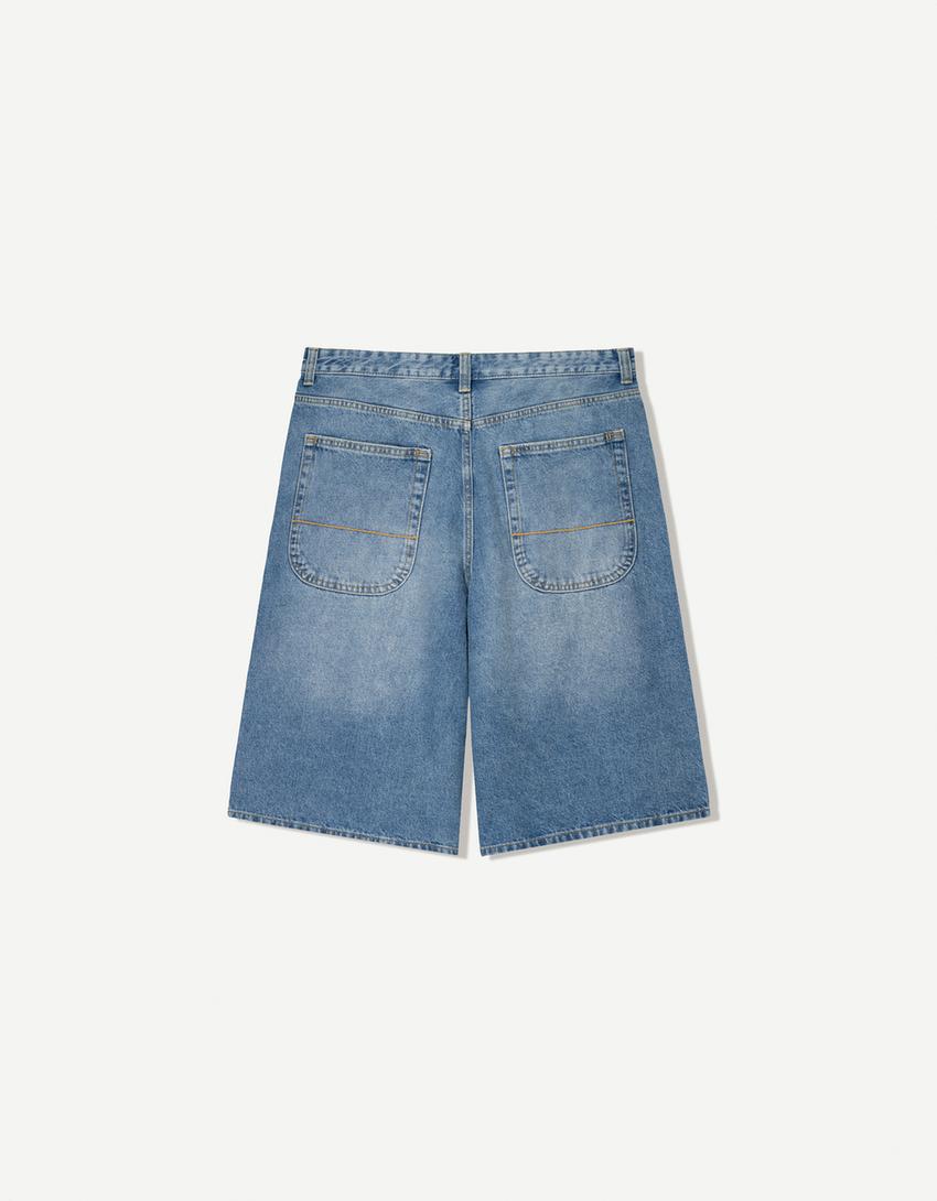 Bermuda denim skater-Bleu lavé-4