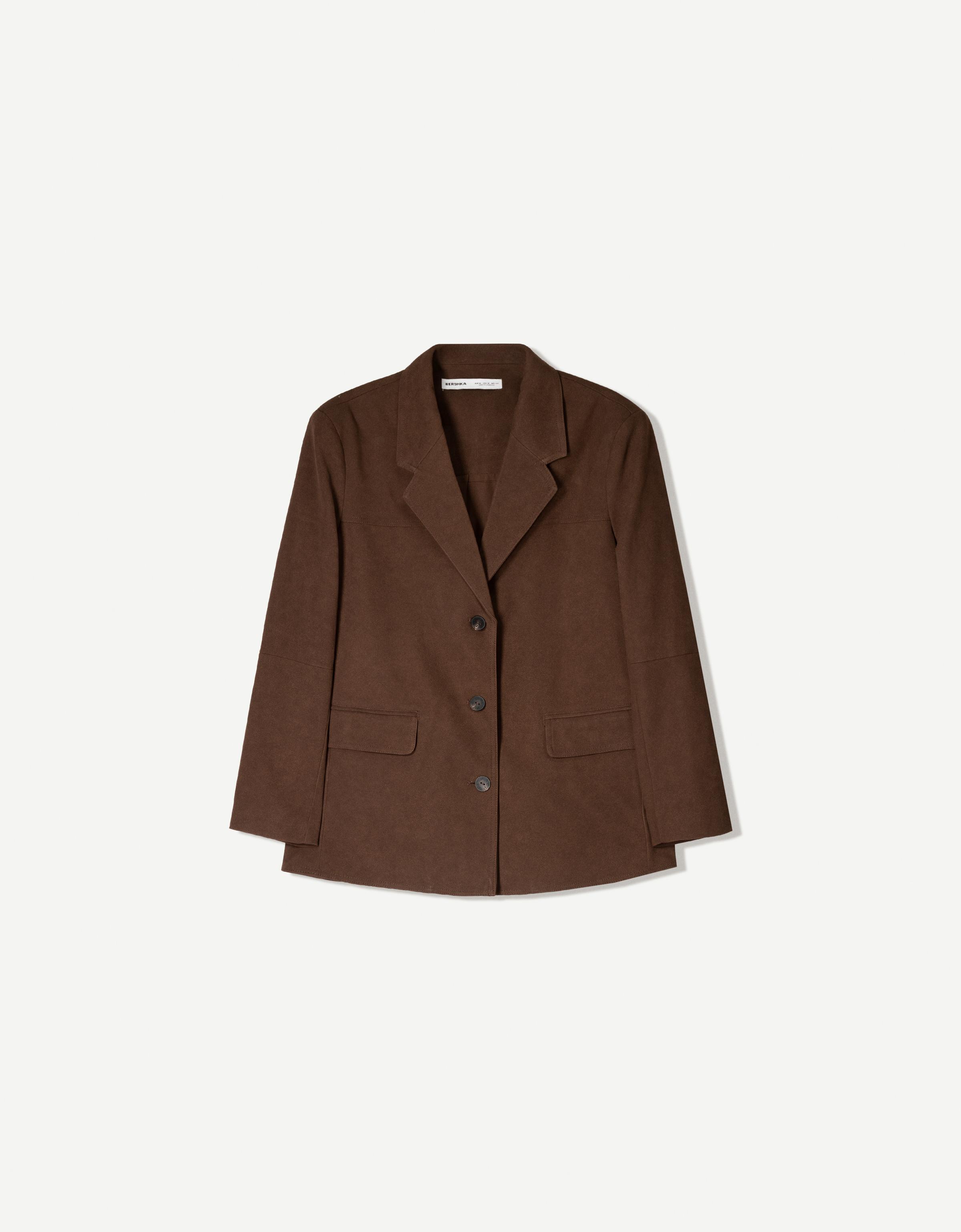 Faux suede blazer - Jackets and blazers - Women | Bershka