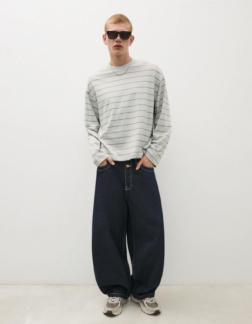 Bershka Barrel fit cins şalvar