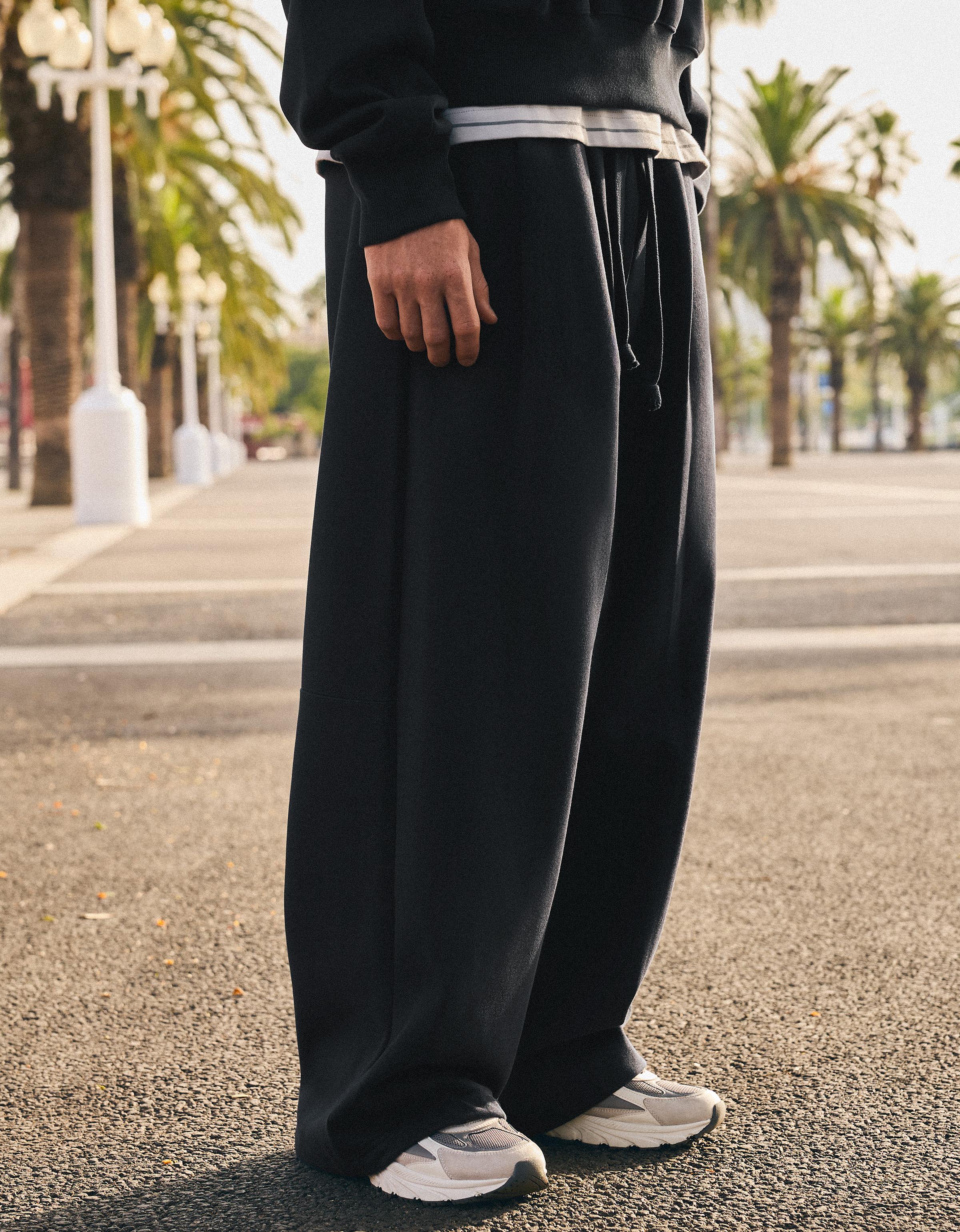Super baggy pleated trousers — Navy