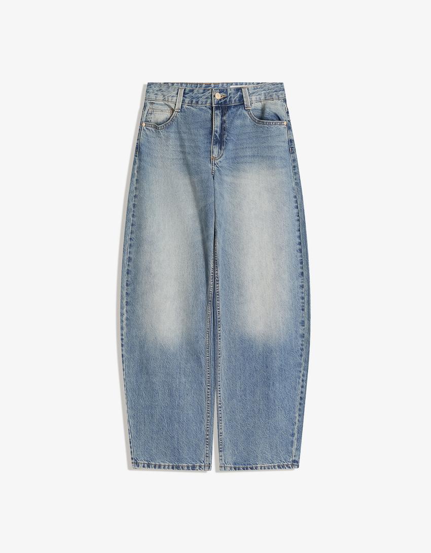 Baggy barrel jeans-Light blue