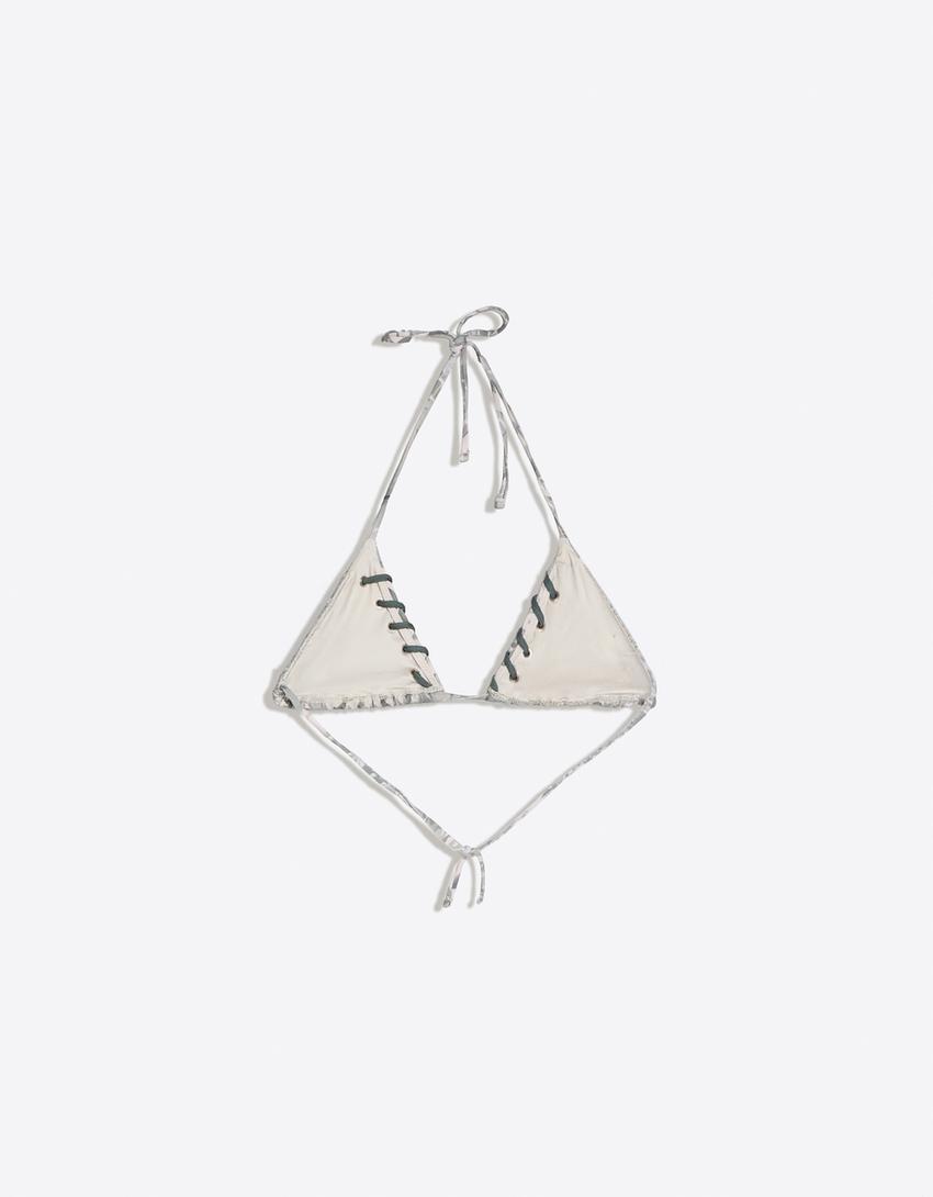 Haut de bikini triangle ED HARDY X BERSHKA-Kaki