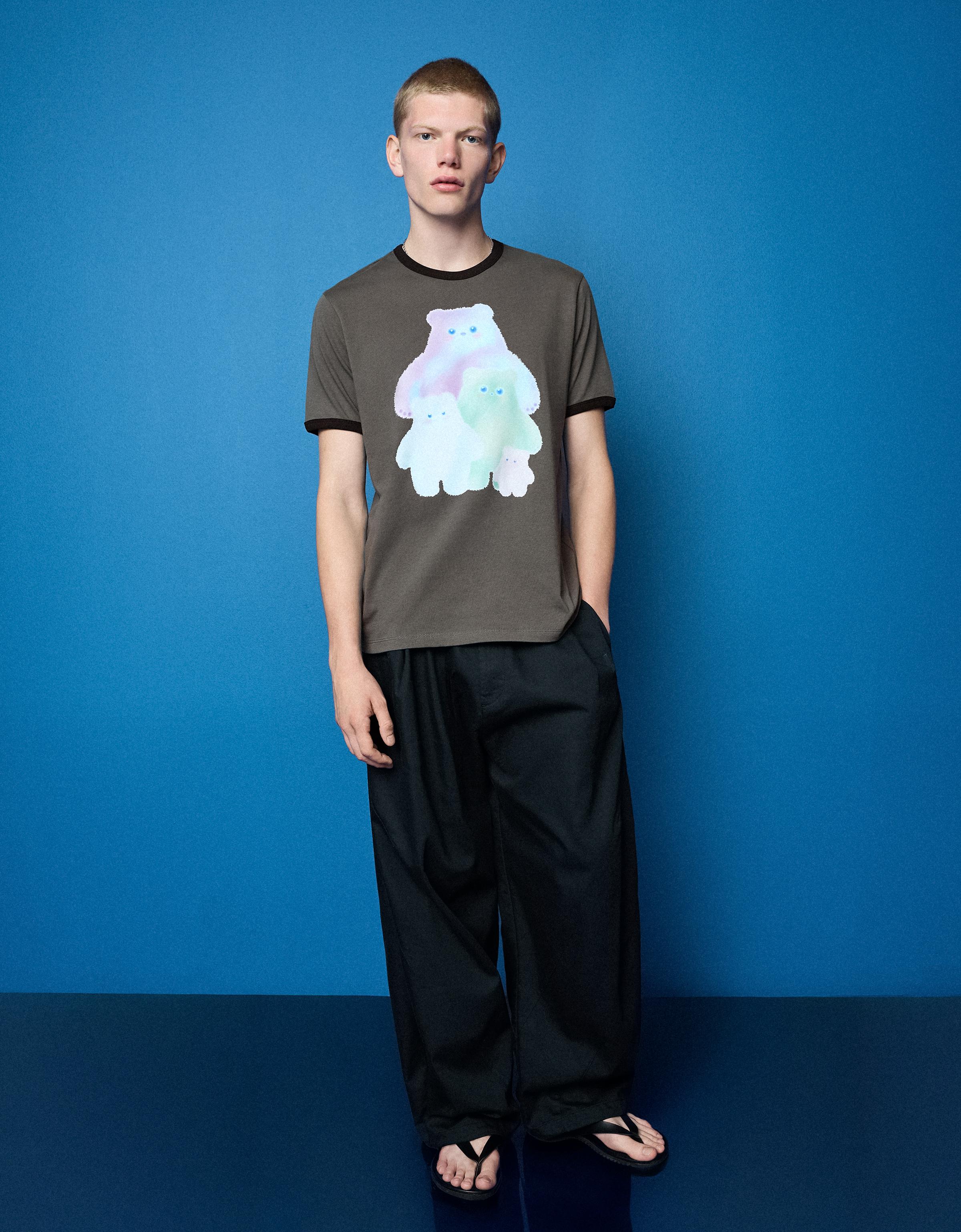 RAFAELA MASCARO regular short sleeve T-shirt — Mixed gray