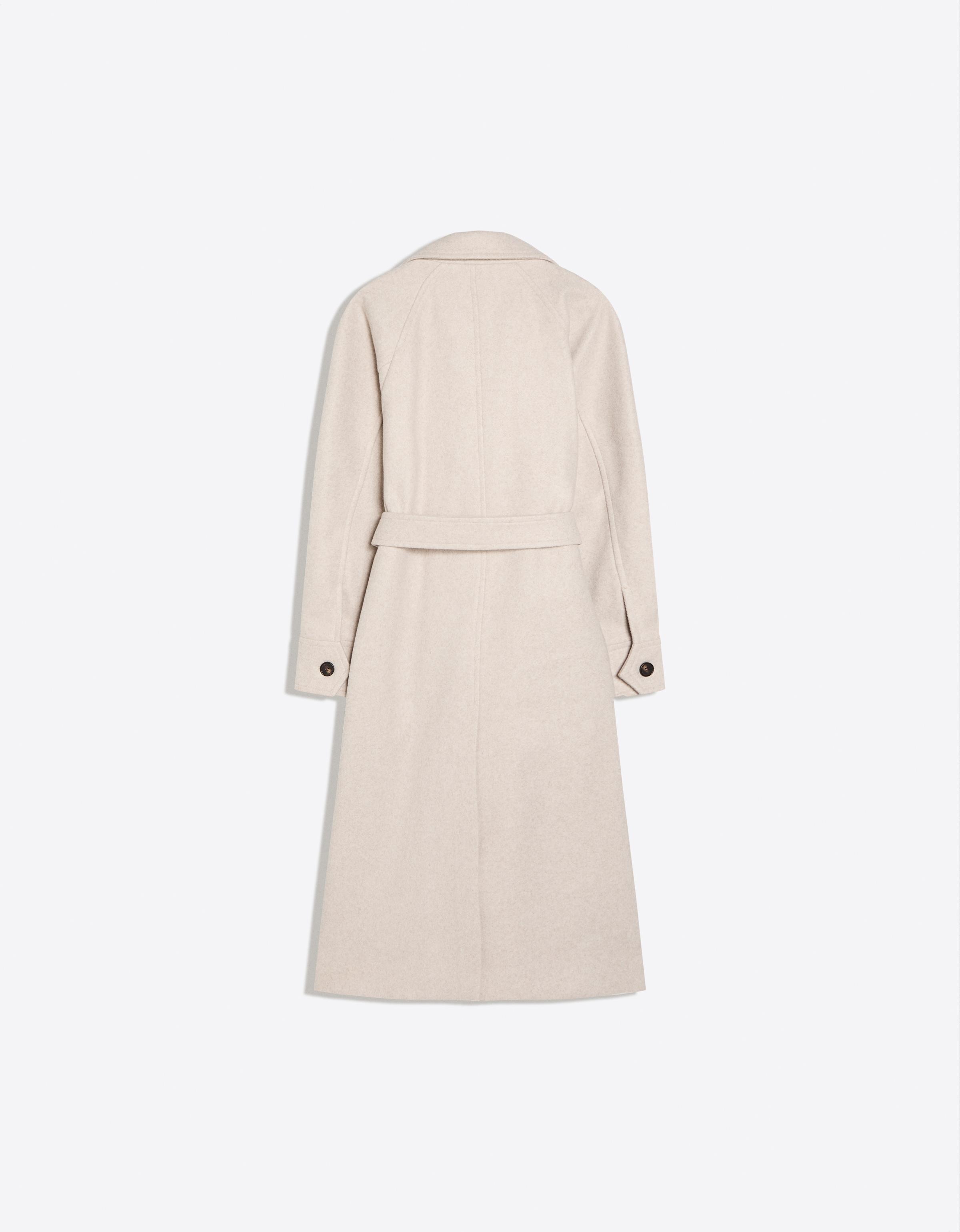 Long soft belted coat — Beige