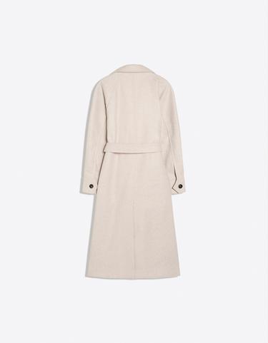Soft-touch long coat with belt — Beige 6