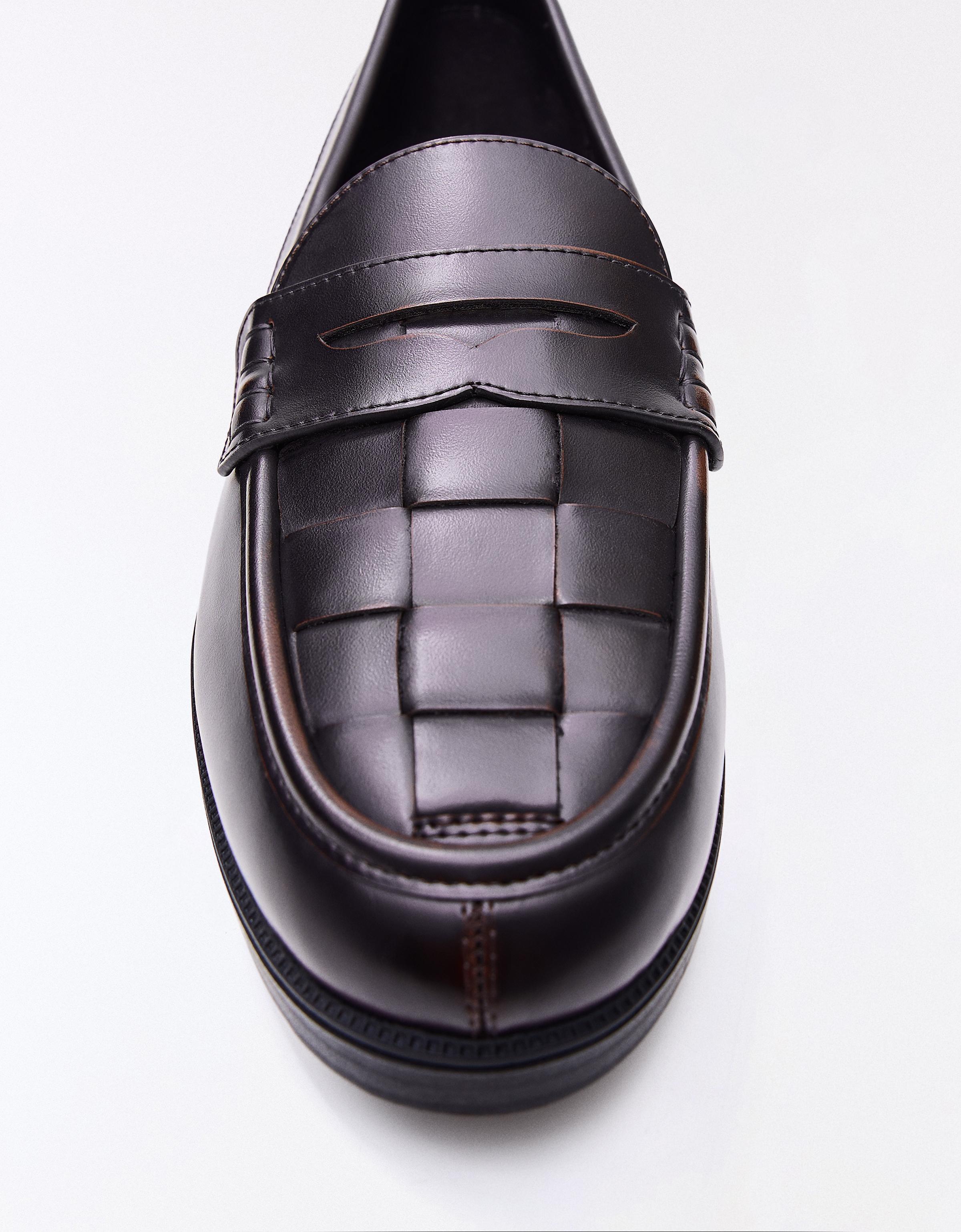 Fine braided loafers — Brown