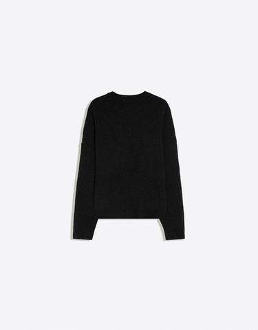 Graphic round neck knit jumper — Black 6
