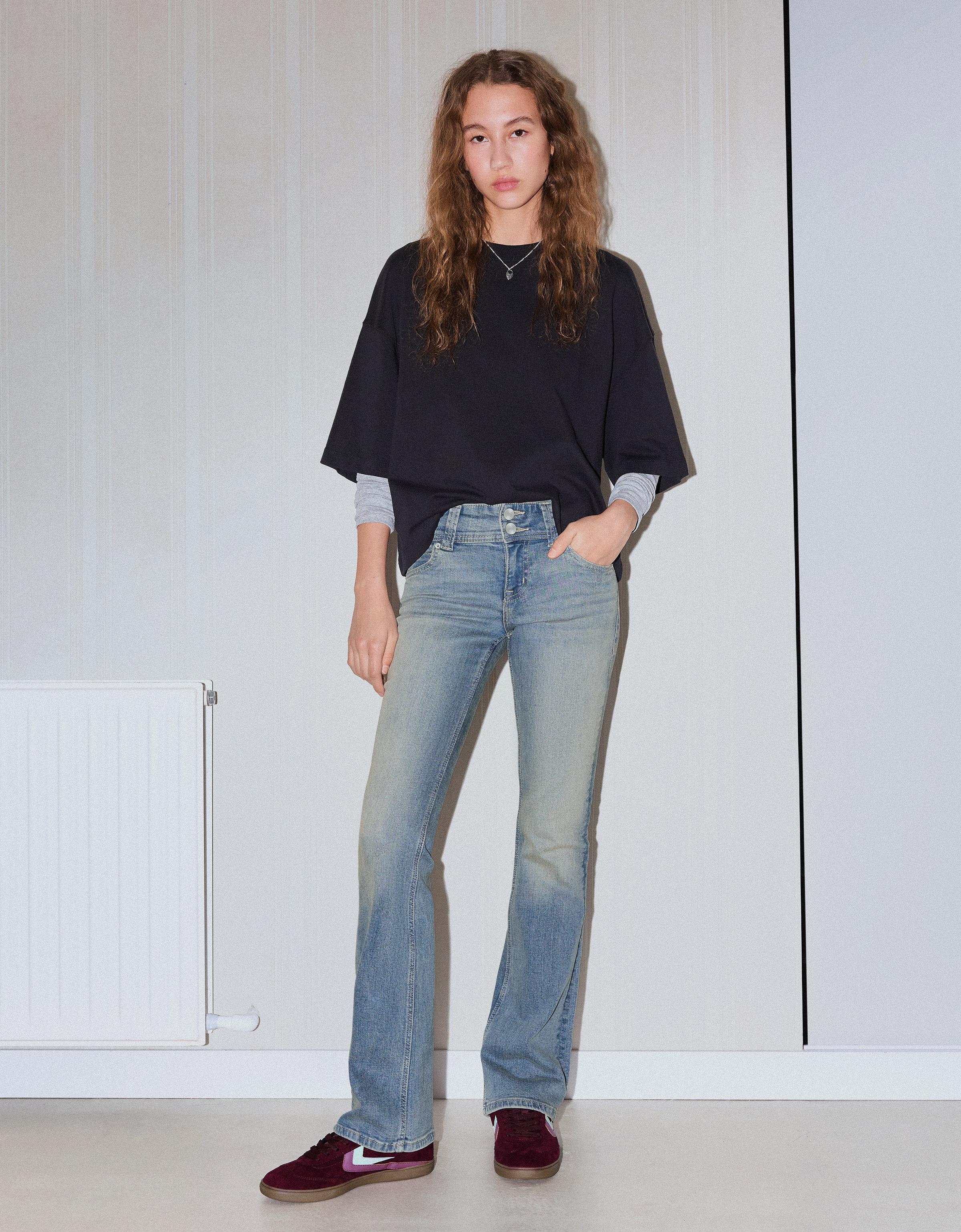 Düşük bel kapaklı bootcut jean - Görsel 92