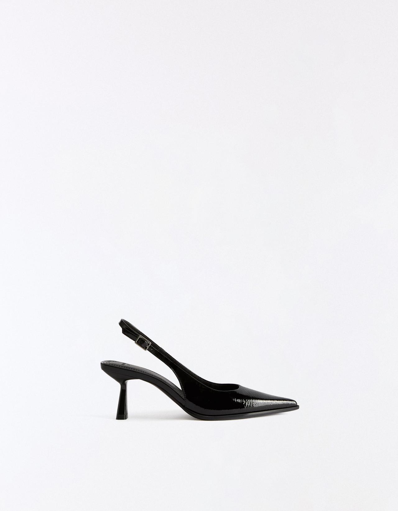 Backless kitten-heel shoes — BLACK