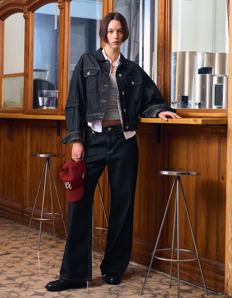 Baggy fit orta bel jean