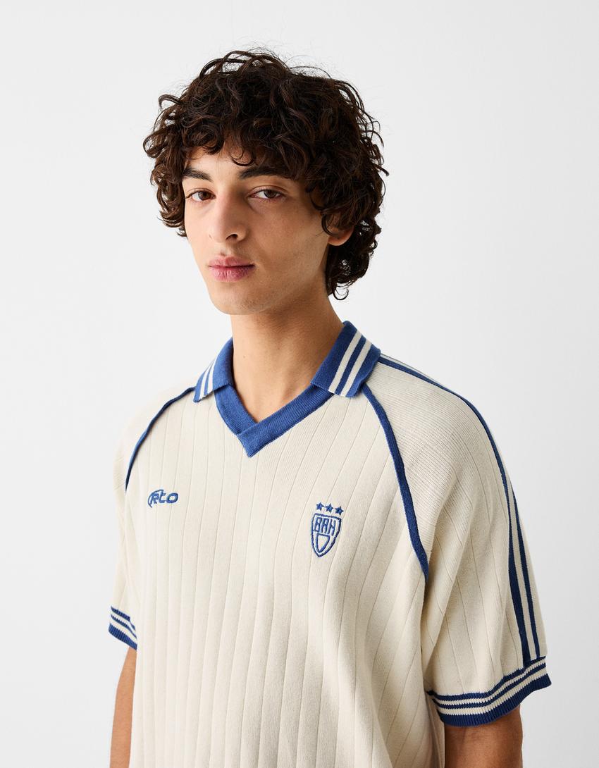 Polo sport rétro-Écru-2