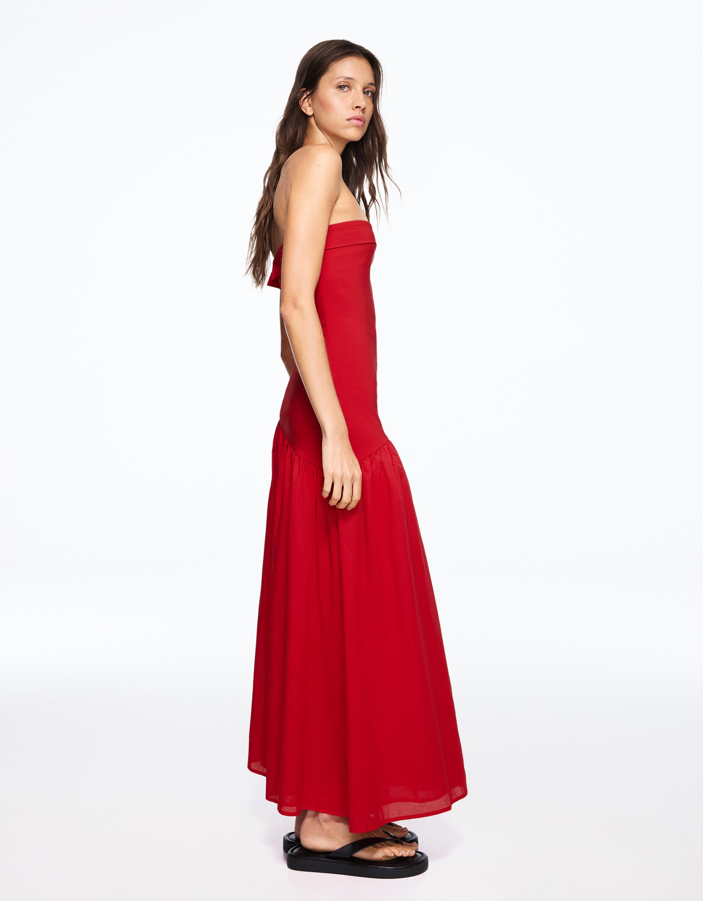 Bandeau midi dress — Red
