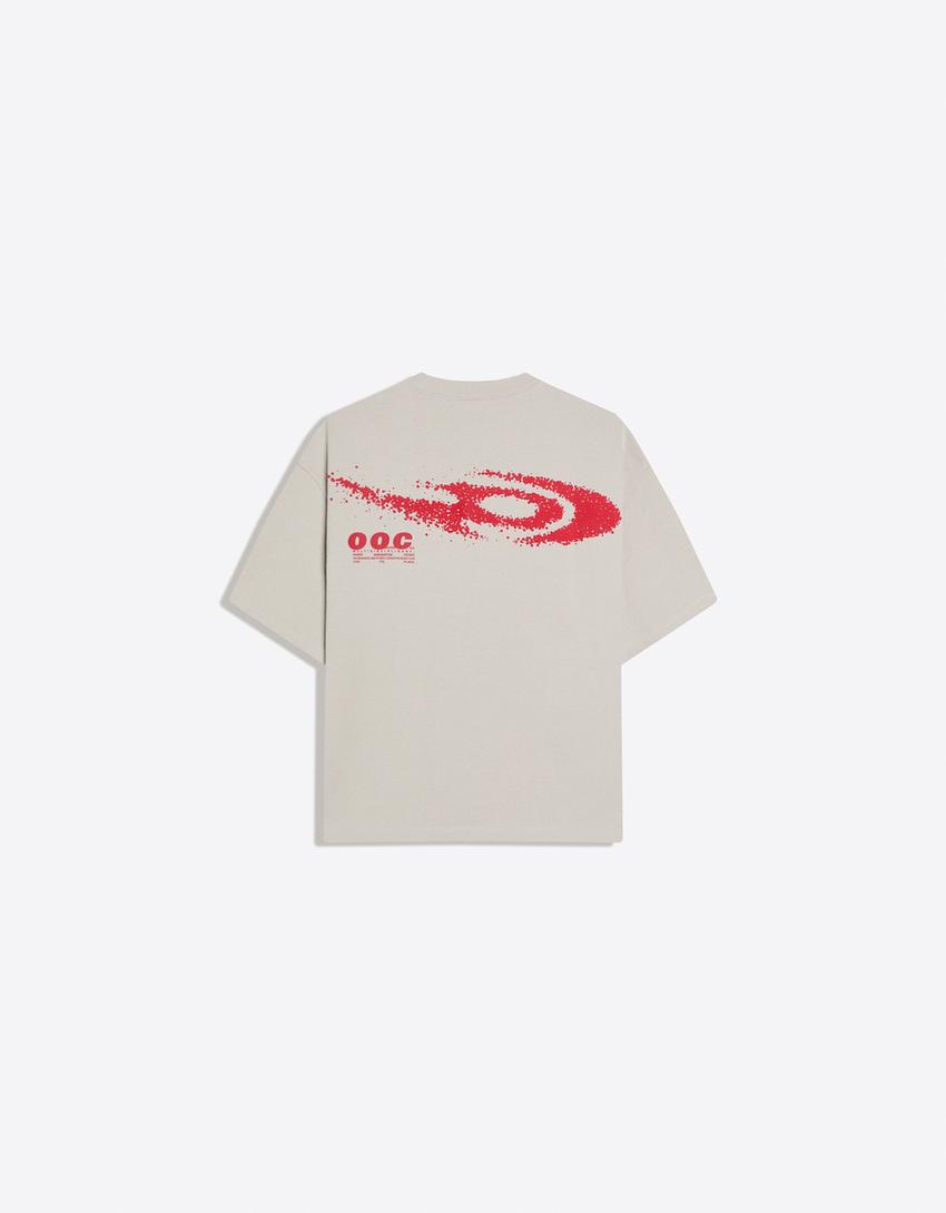 Boxy T-Shirt "OUT OF CORE"-Steinfarbe