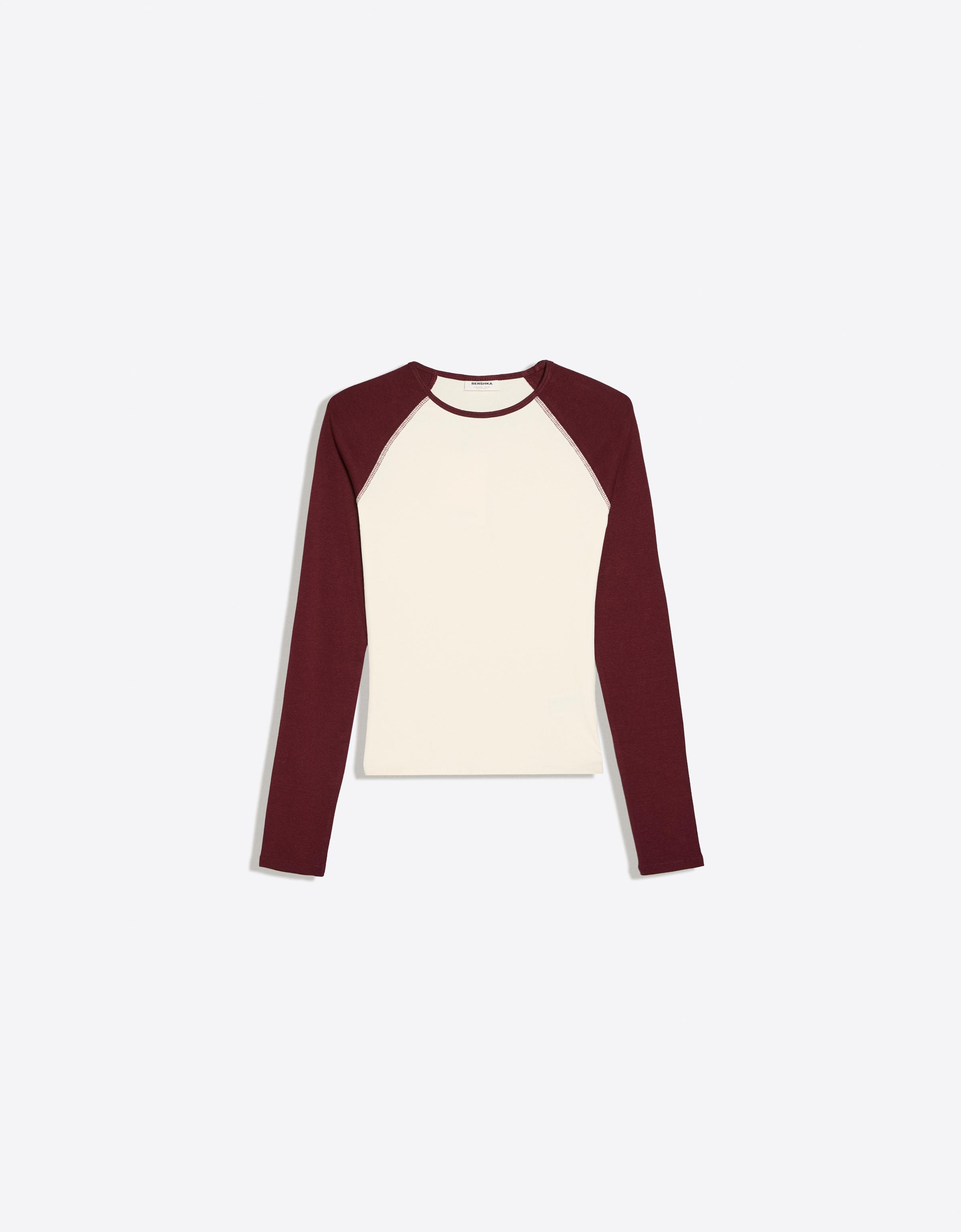 Long sleeve raglan T-shirt — Burgundy