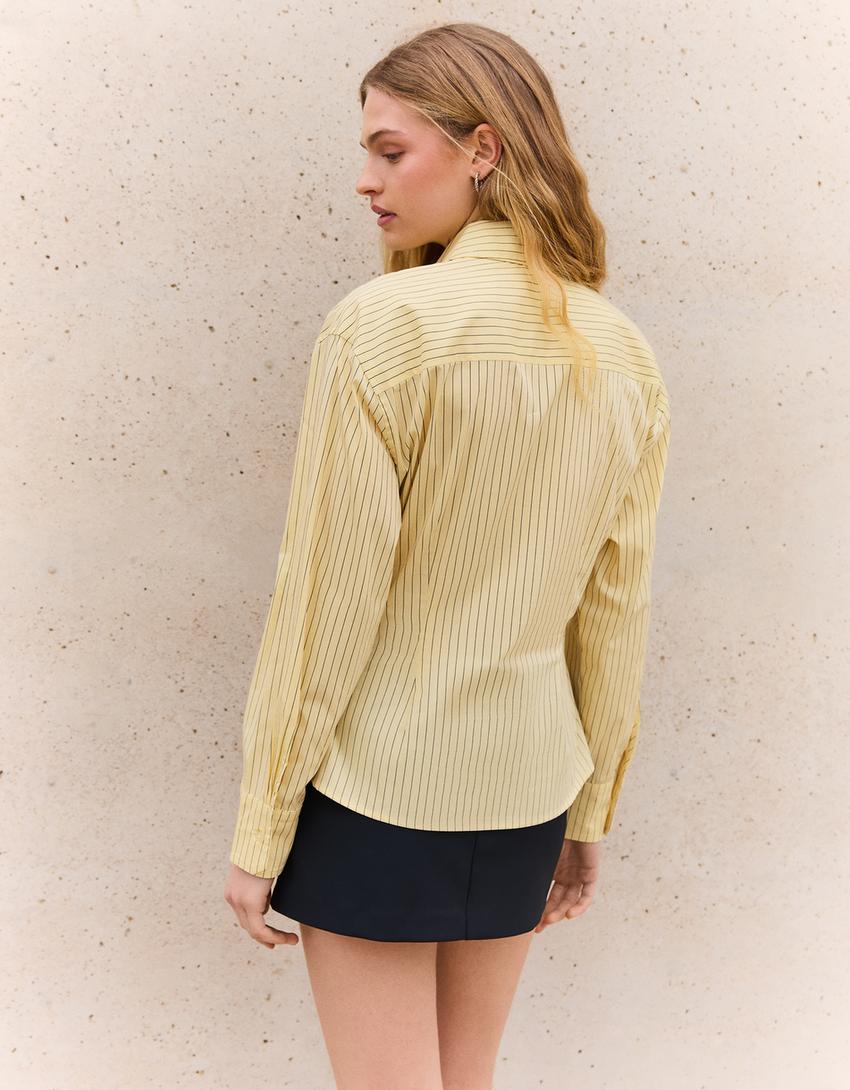 Chemise cintrée à pinces-Jaune