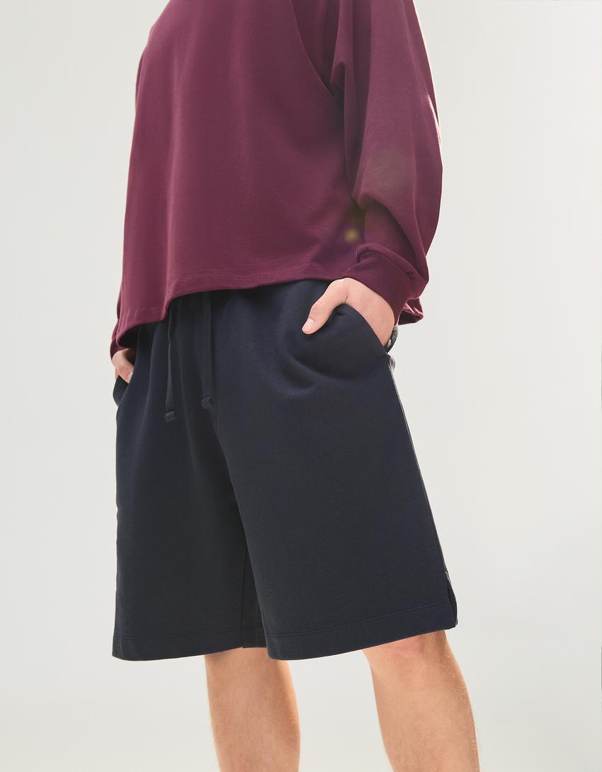 Basic plišane bermude-Mornaskoplava