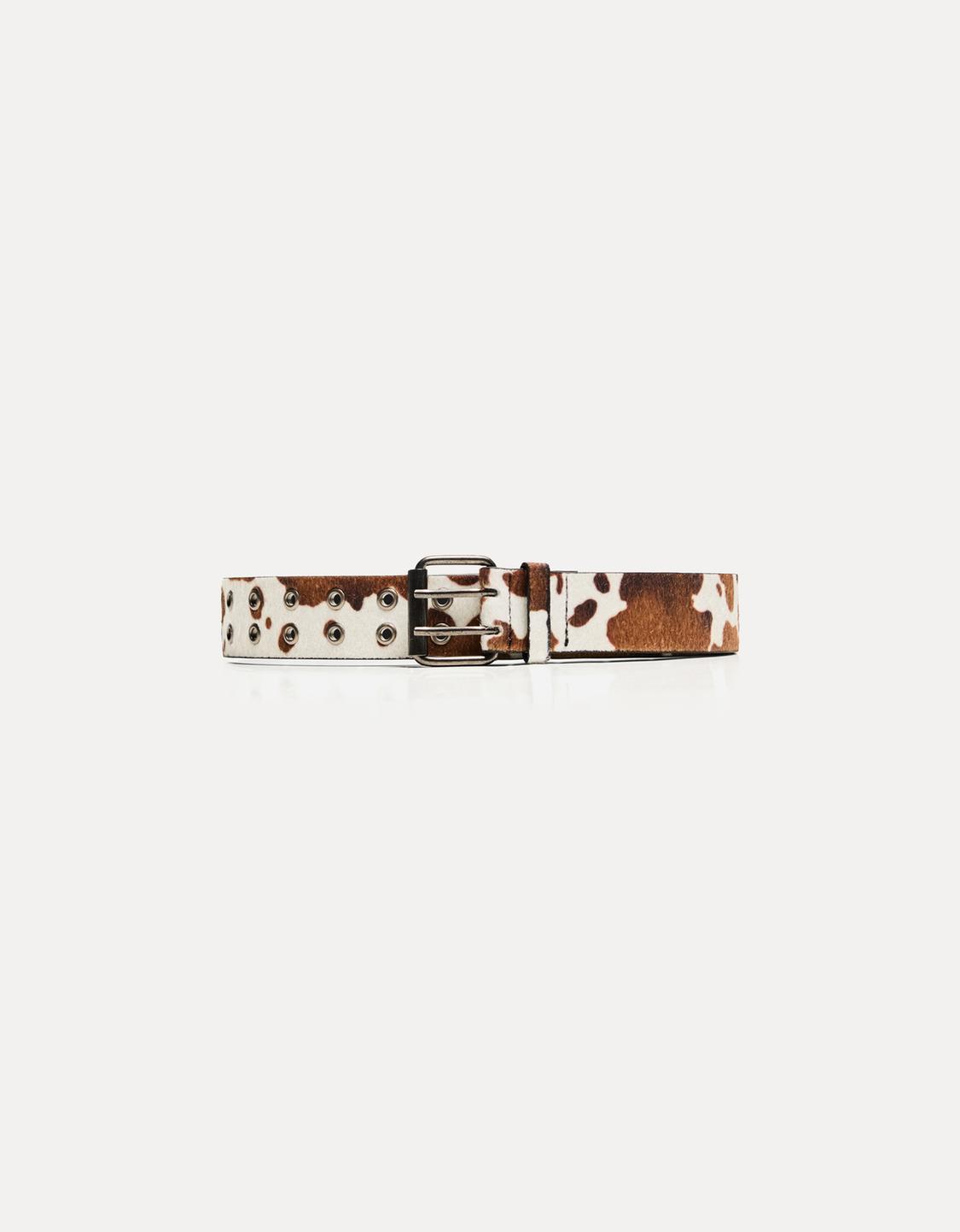 Studded leather effect belt