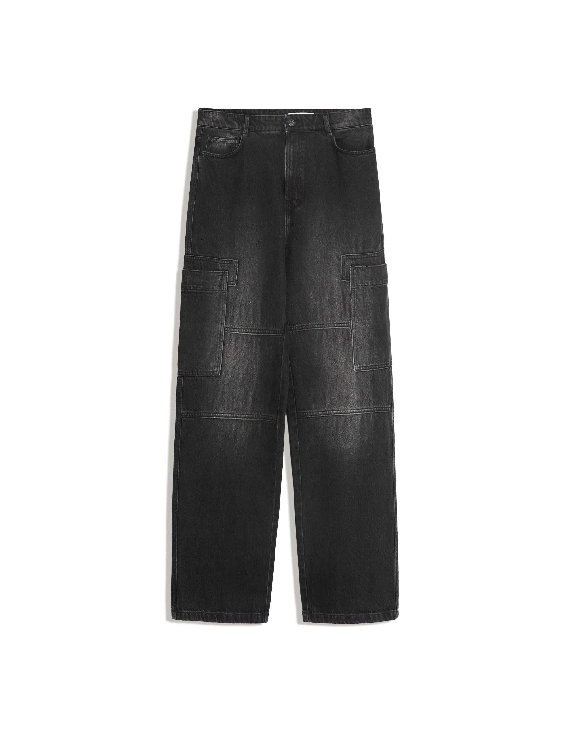 Baggy cargo jeans — Black