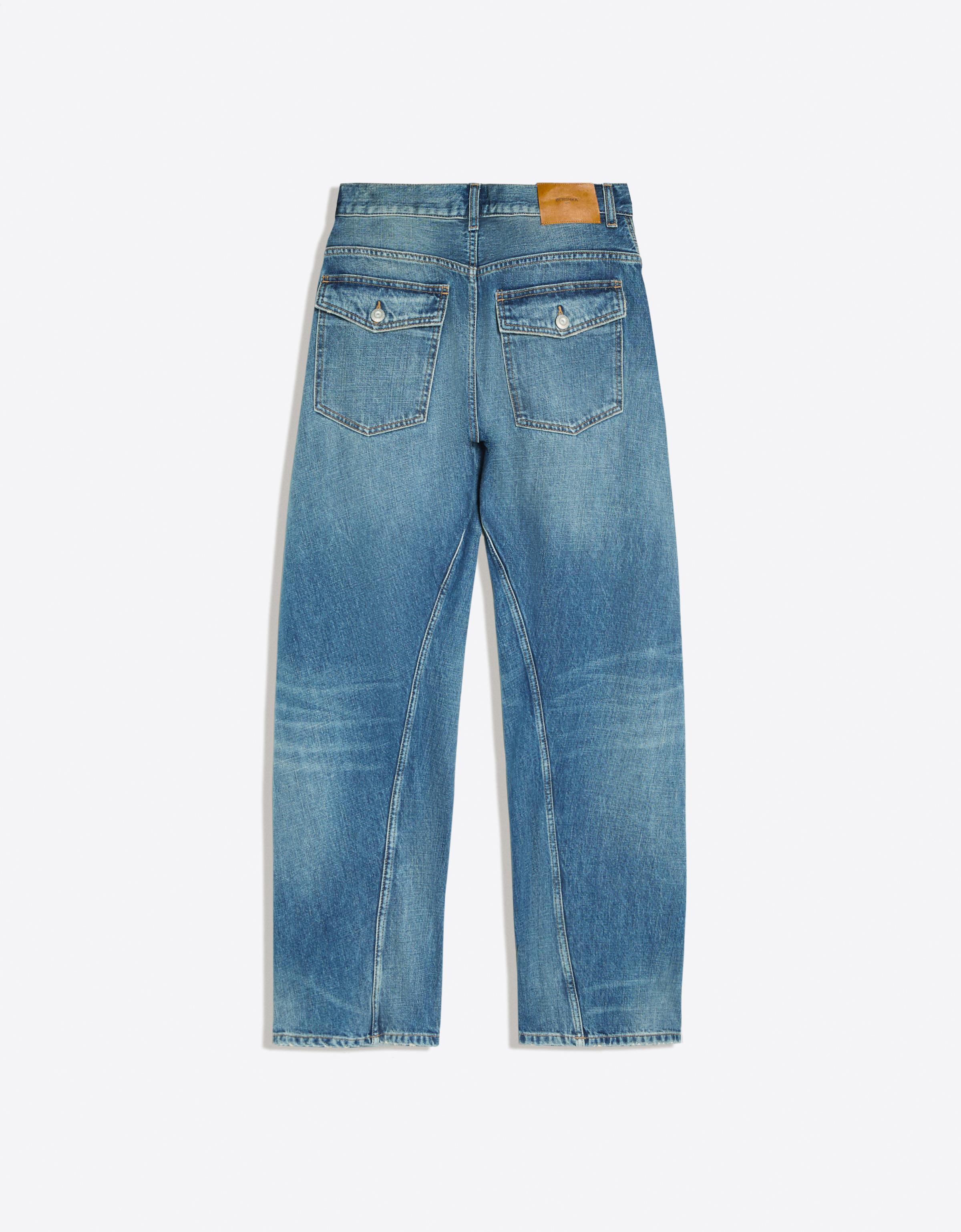 Low-rise barrel jeans — Light blue