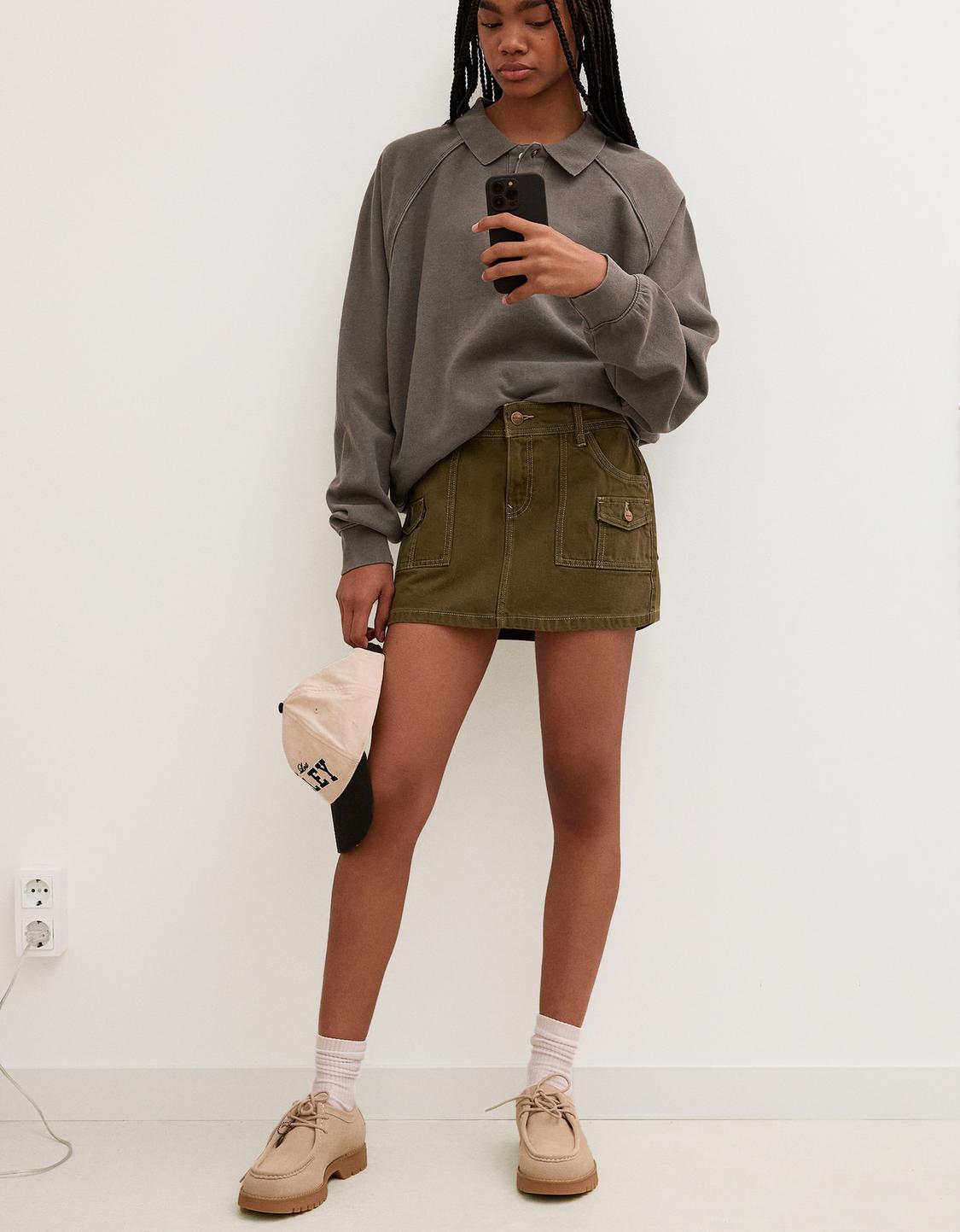 Utility mini skirt