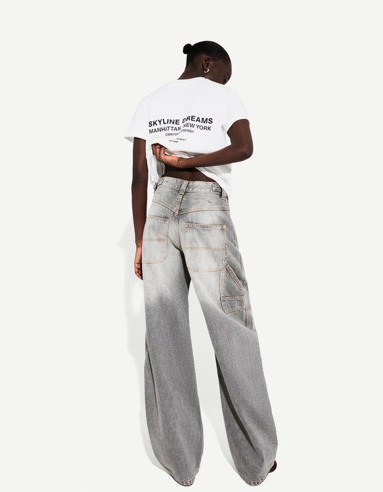Ayarlanabilir balloon fit carpenter jean
