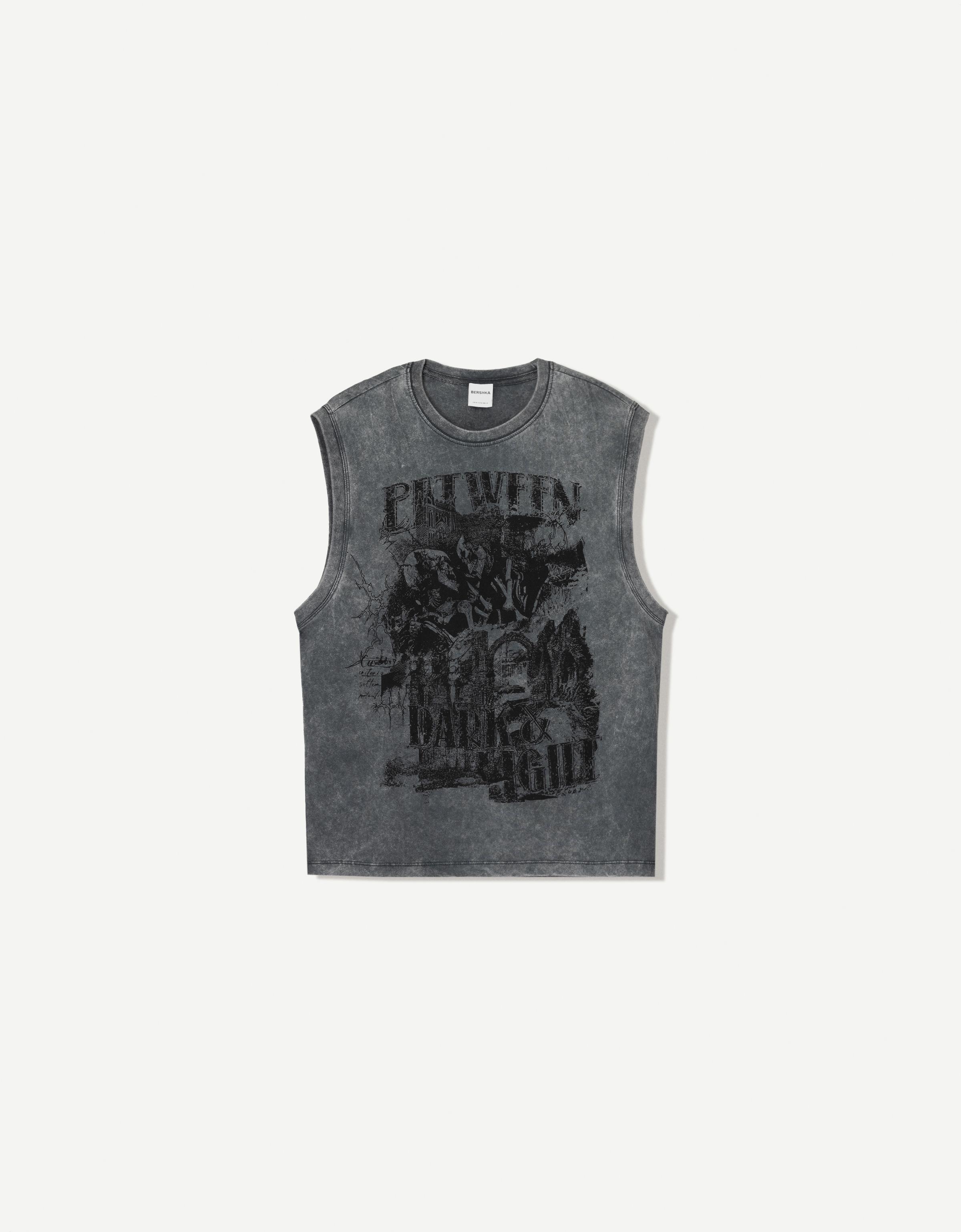 ANCELLM SLEEVELESS AGING T-SHIRT BLACK 通販商品ページ
