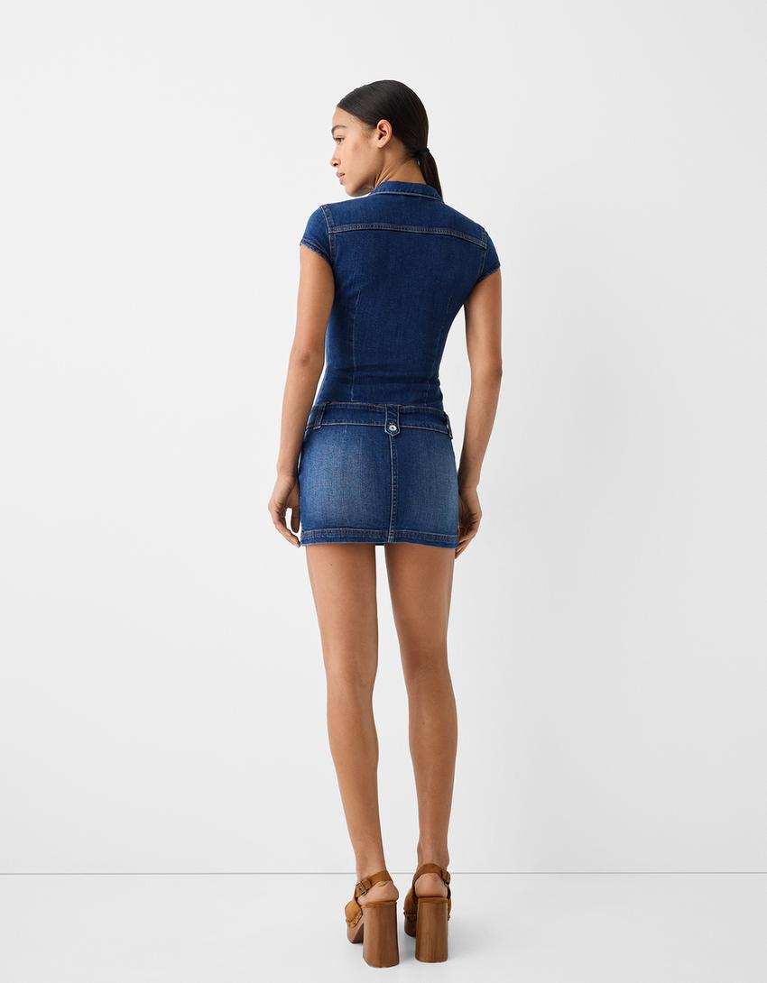 Vestido mini denim-Azul lavado-1