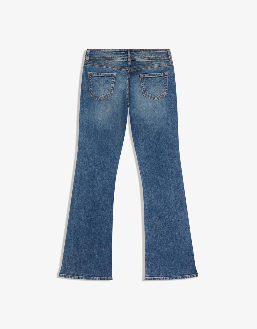 Blugi bootcut talie joasă-Albastru deschis