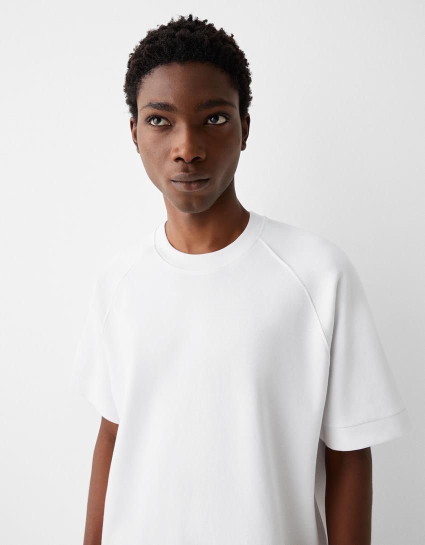 T-shirt manches courtes boxy fit interlock-Blanc-2