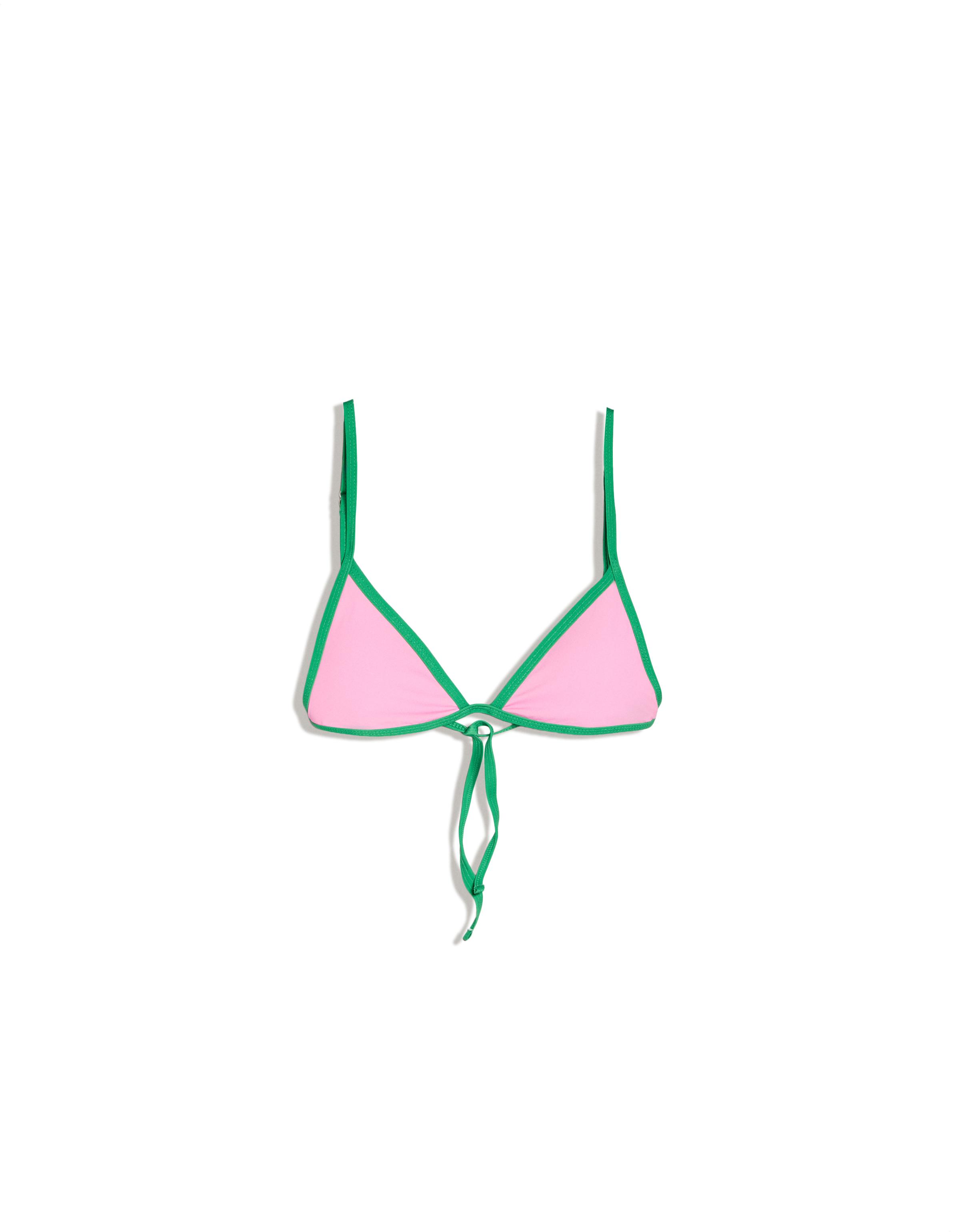 Contrast triangle bikini top — Pink