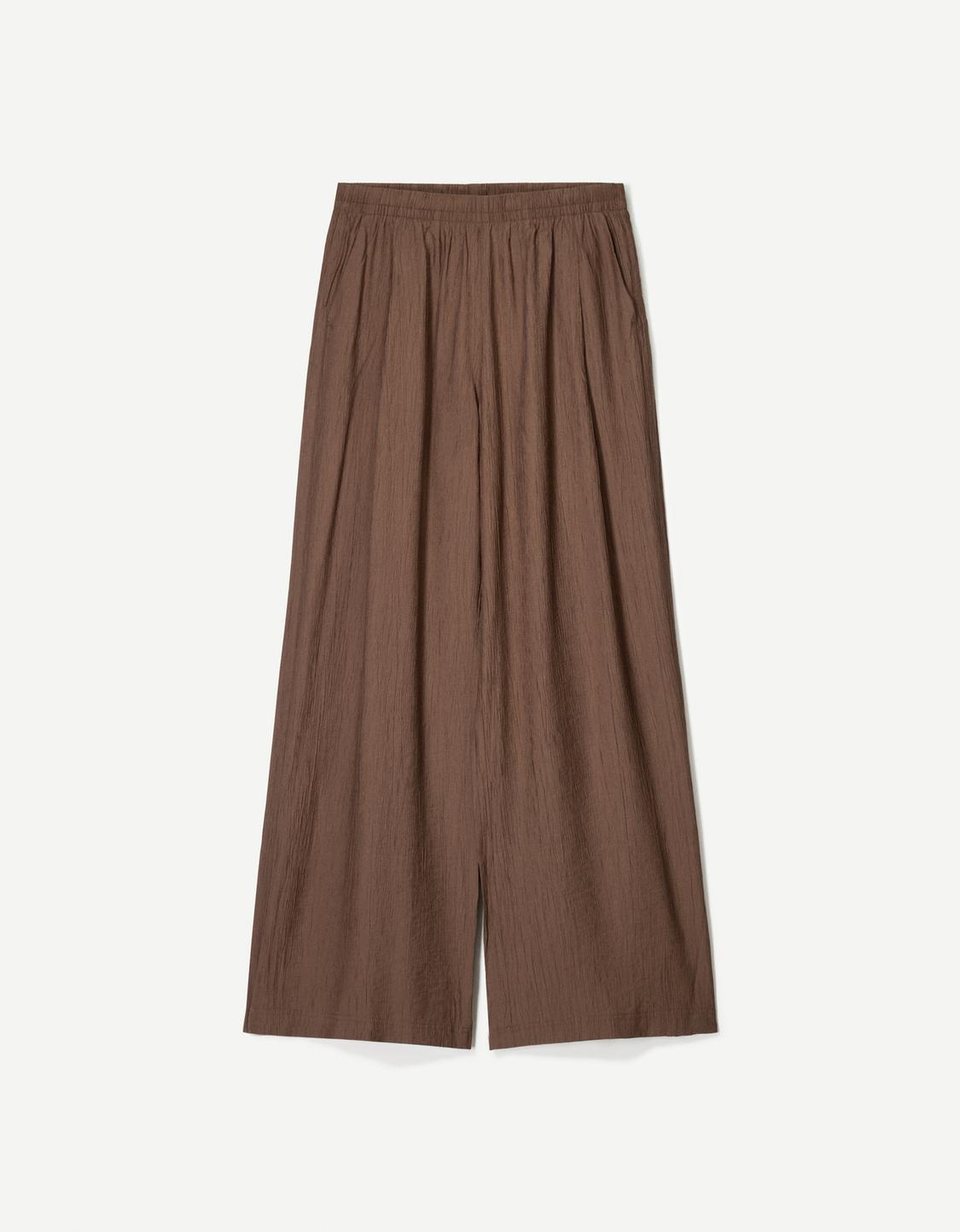 Wide leg drawstring trousers