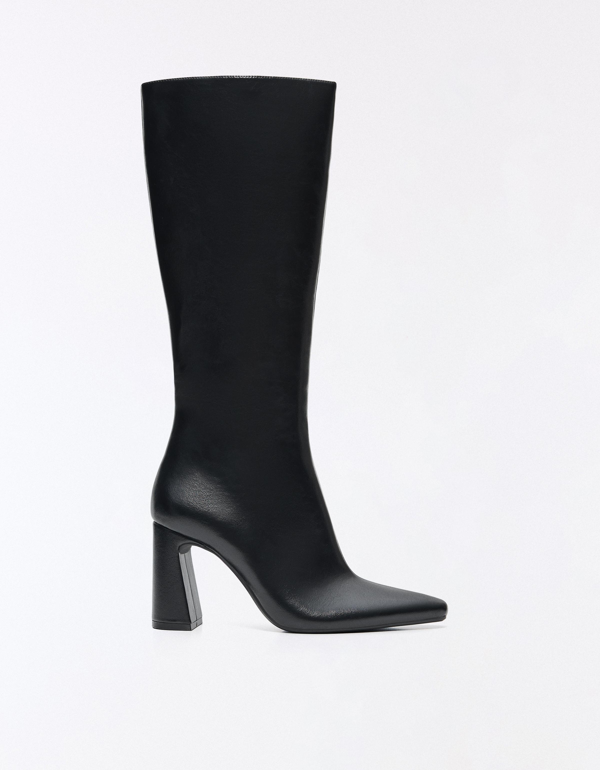 Block heel boots — BLACK