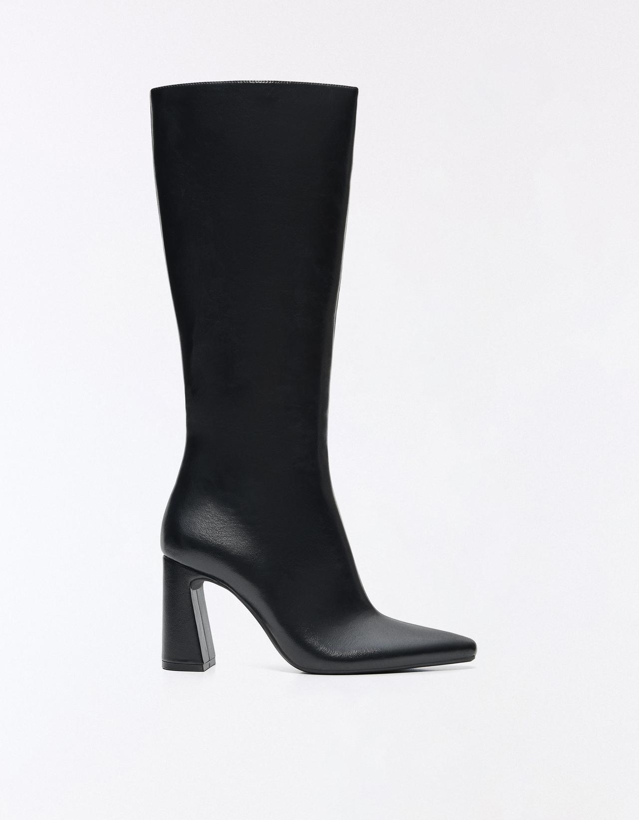 Block heel boots — BLACK