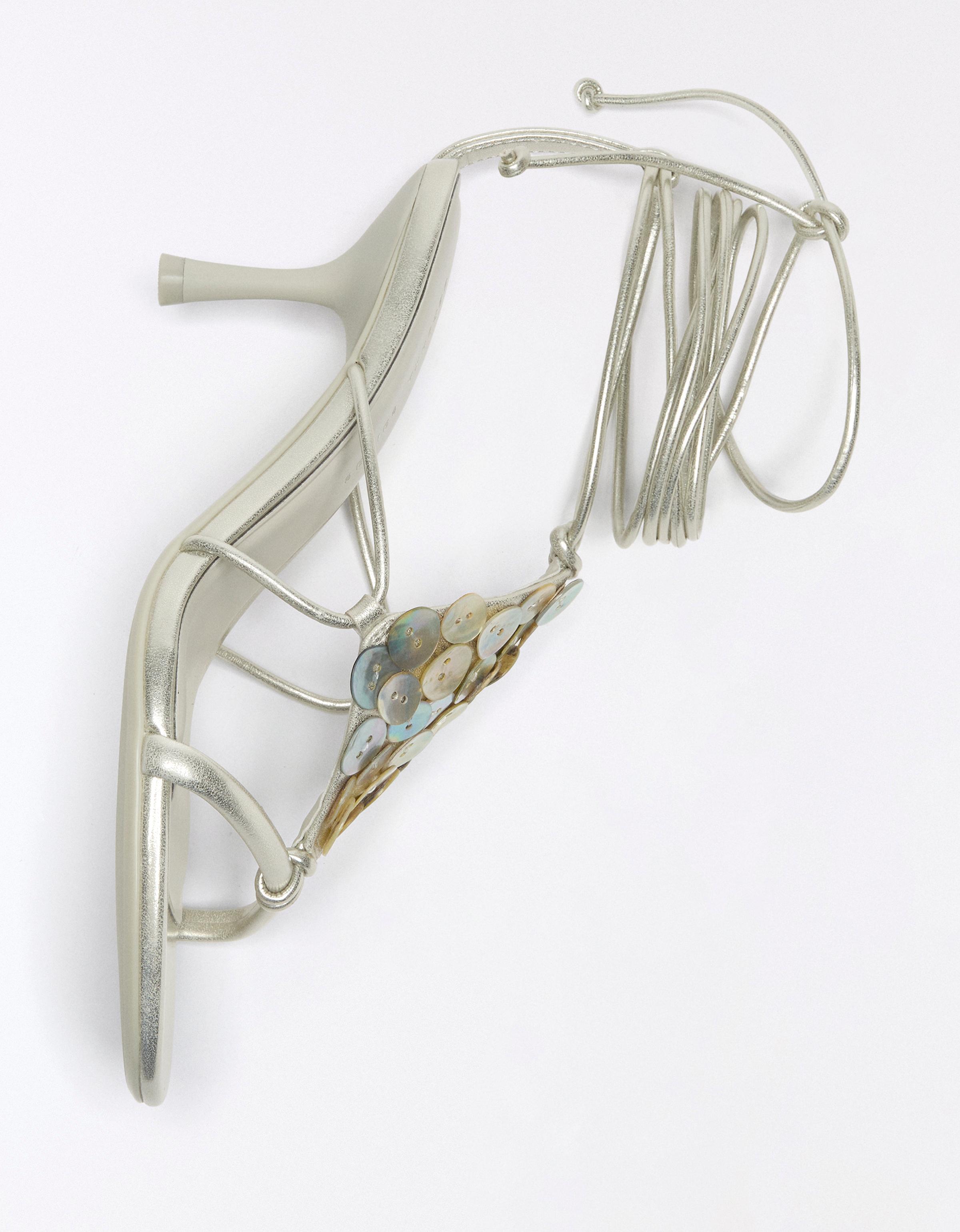 Heeled sandals with appliqués — ECRU