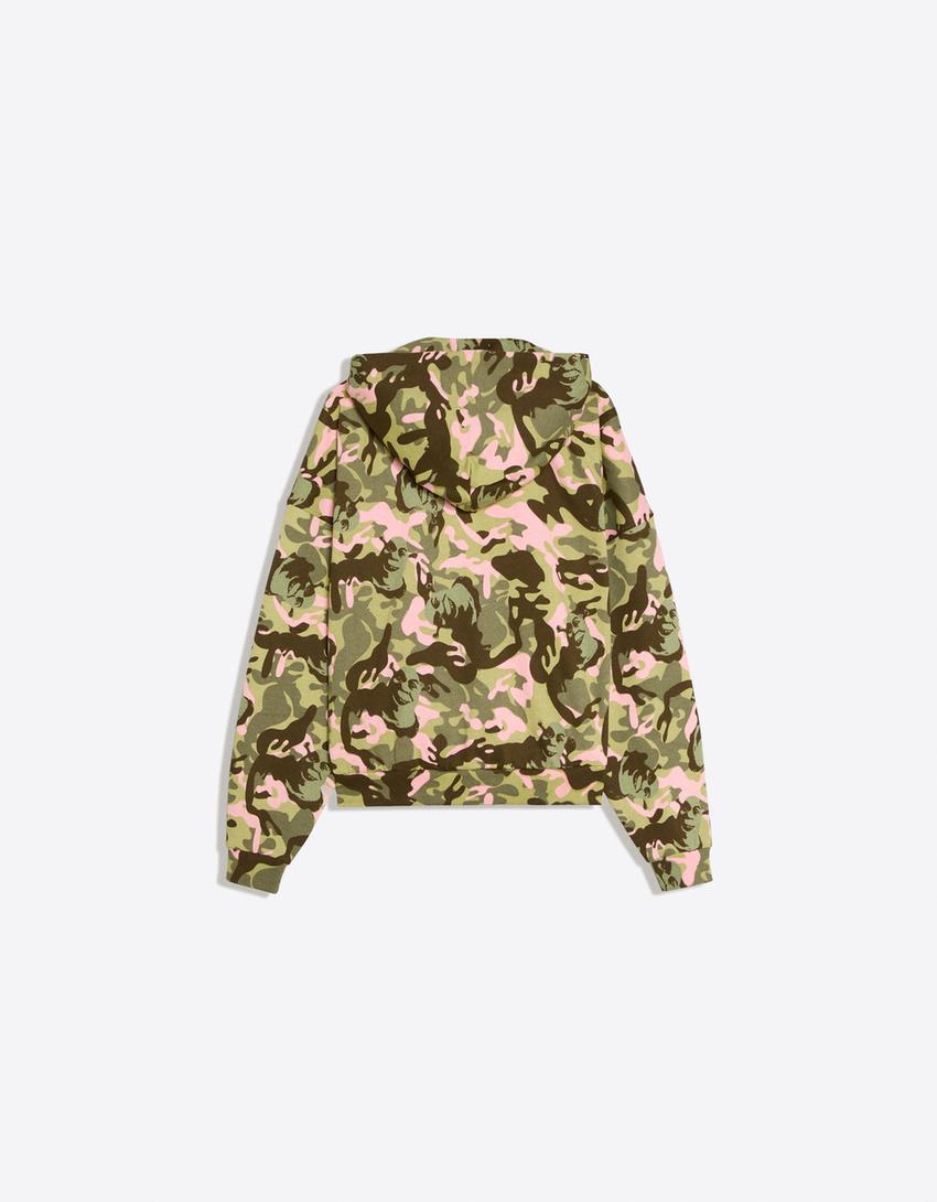 Chaqueta capucha print SHREK-Kaki