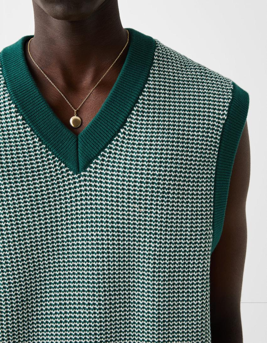 Gilet sans manches texture-Vert-5