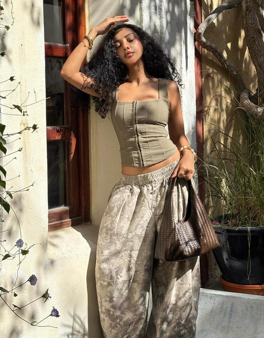 Pantalón balloon print-Arena