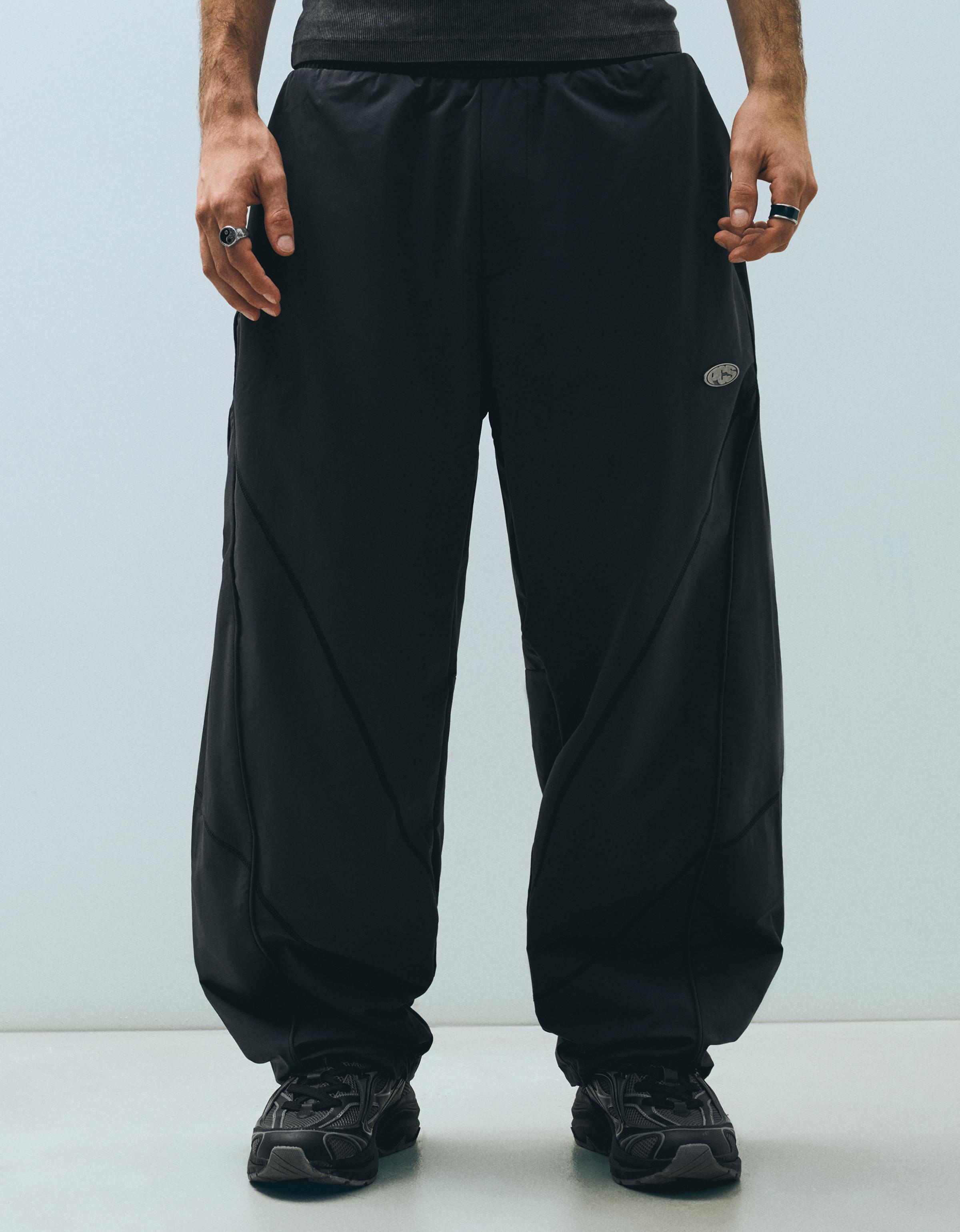 Technical barrel trousers — Dark blue