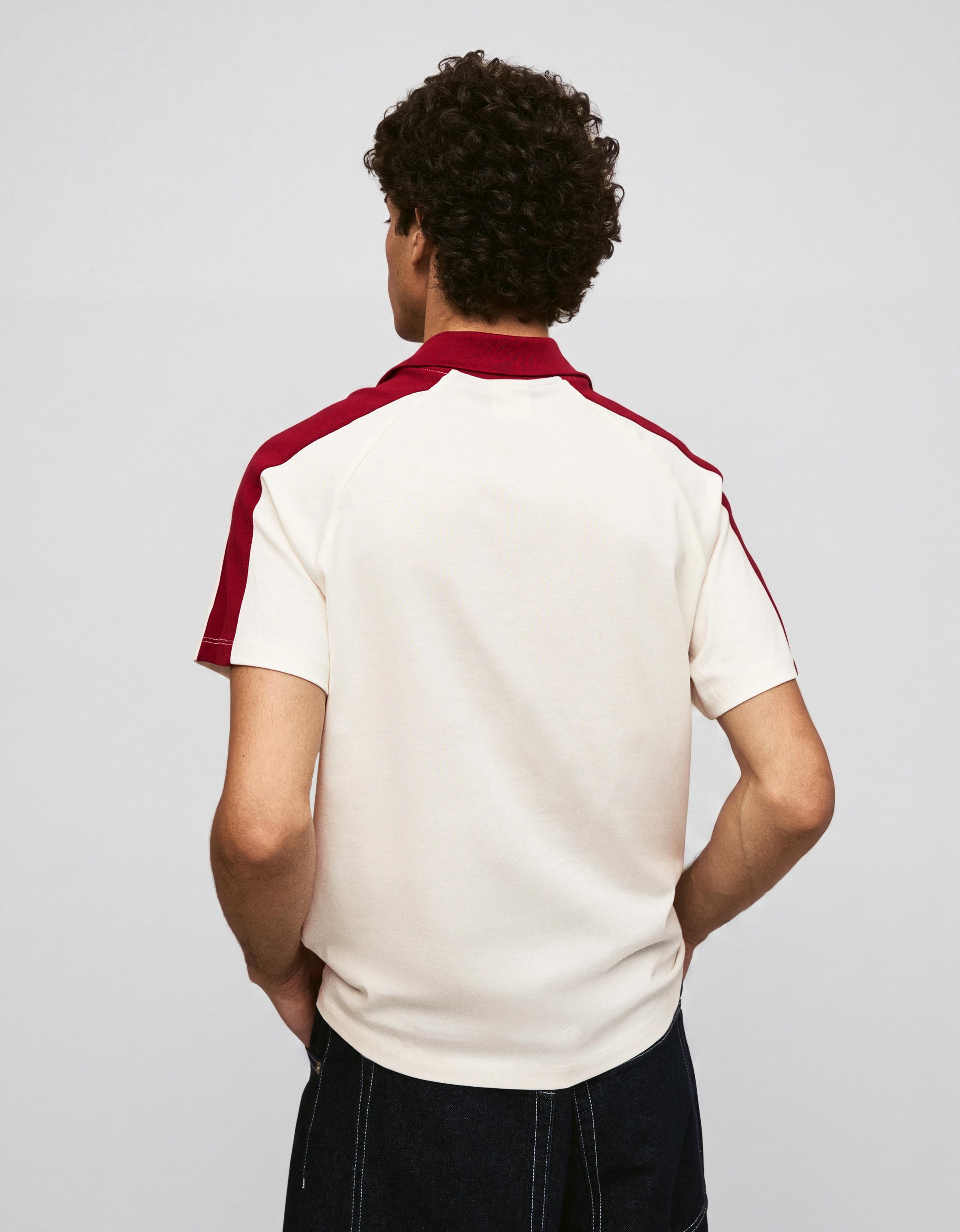 Retro print polo shirt — Maroon
