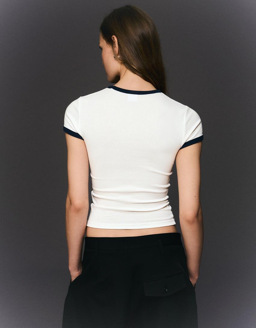 Short sleeve print T-shirt-Off white