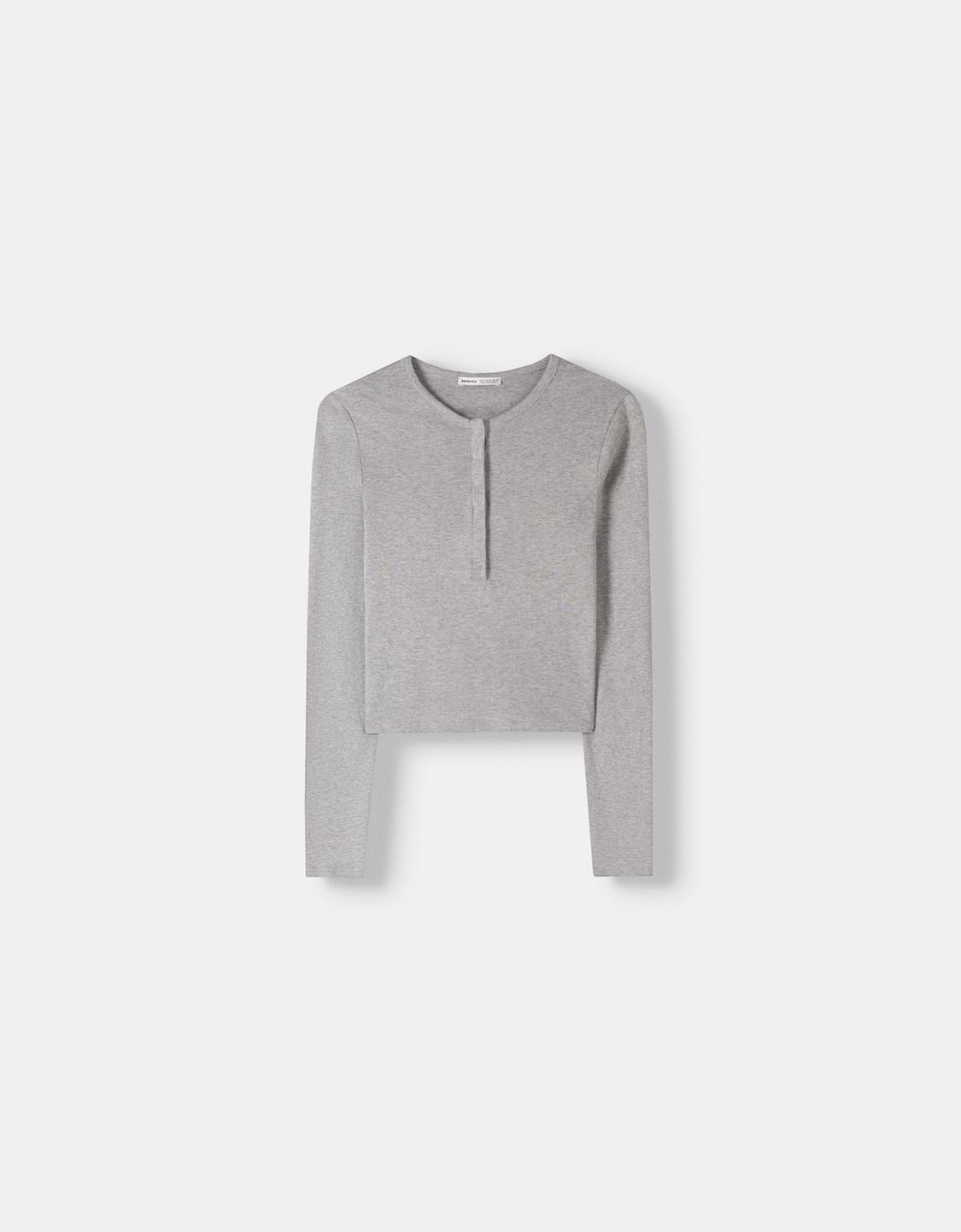ALGALAROUND Maglietta da donna a maniche lunghe con scollo quadrato