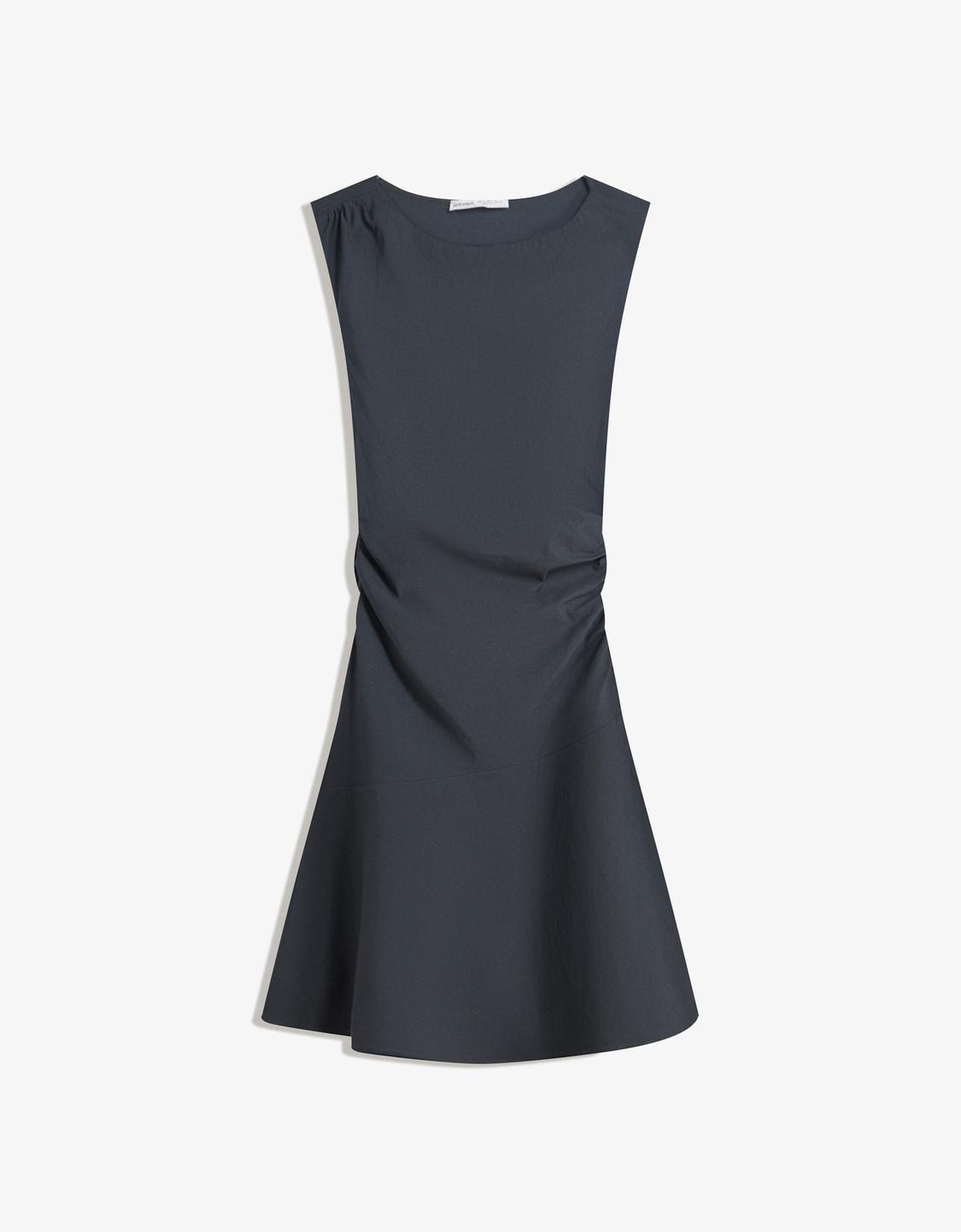 Flounce bengaline mini dress