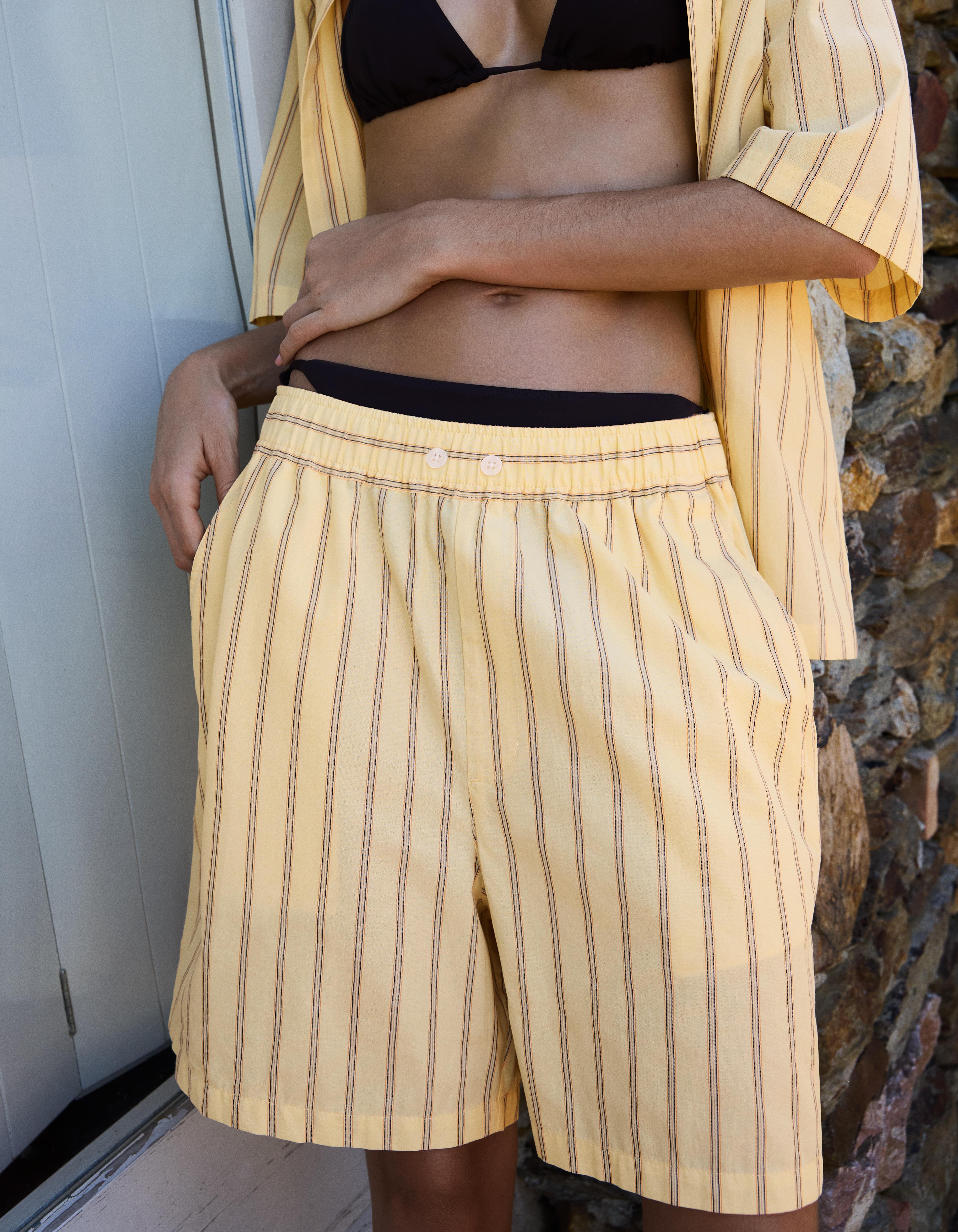 Barrel leg pleated trousers — Sand