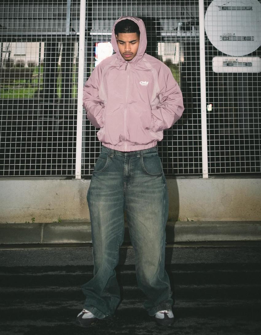 Techniczna kurtka z kapturem-Różowy