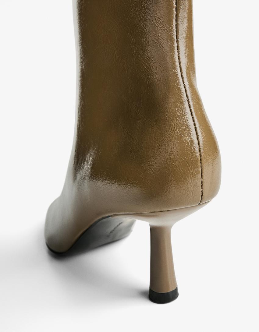 Kitten heel ankle boots-KHAKI