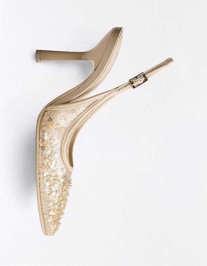 Scarpa con tacco fantasia-Beige
