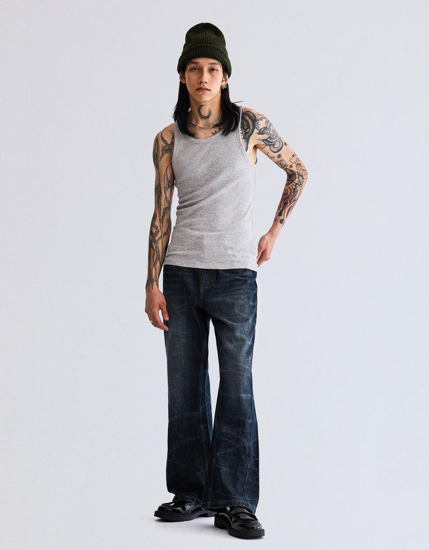 Flared baggy jeans-Blauw-2