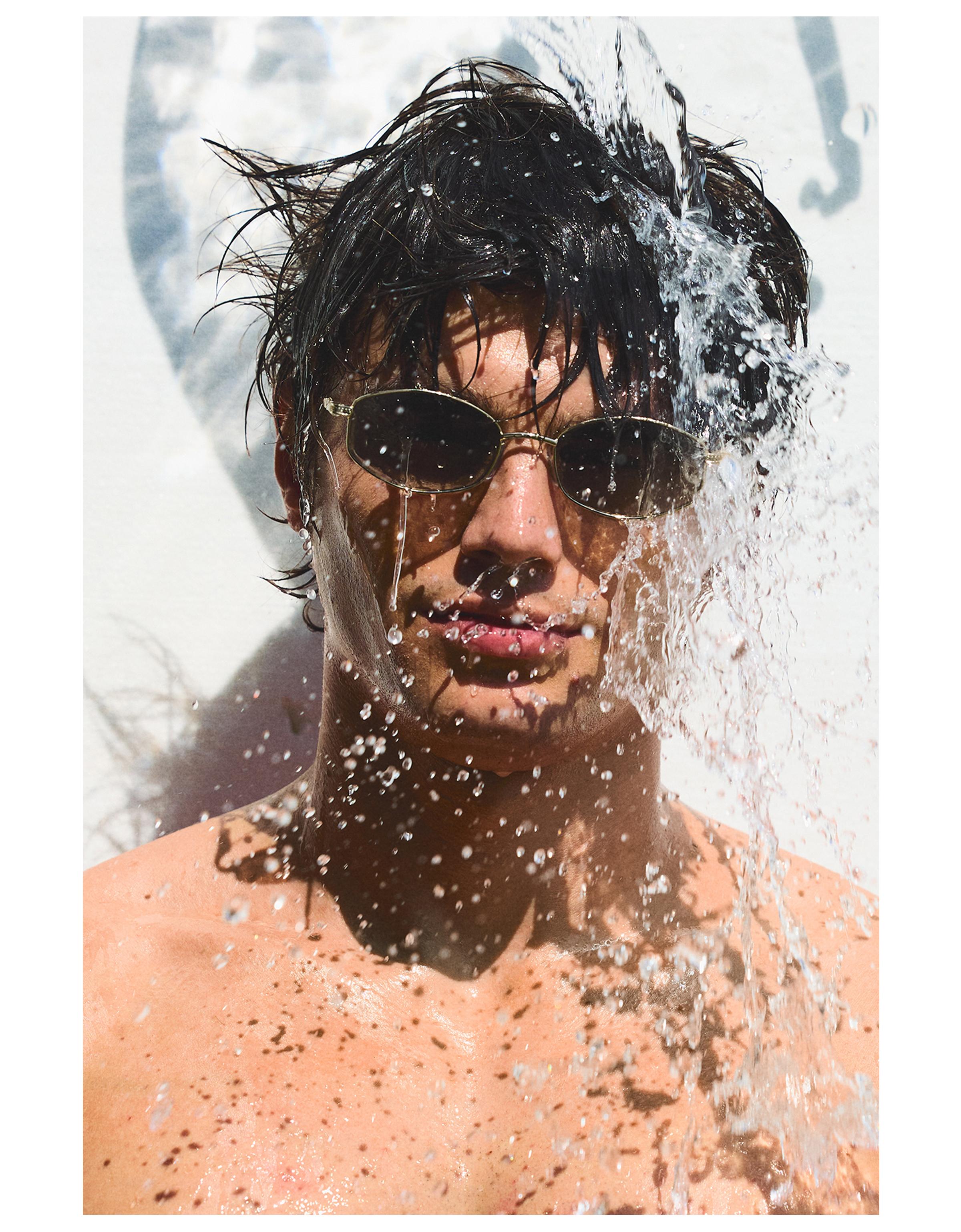 Metal frame sunglasses — Beige