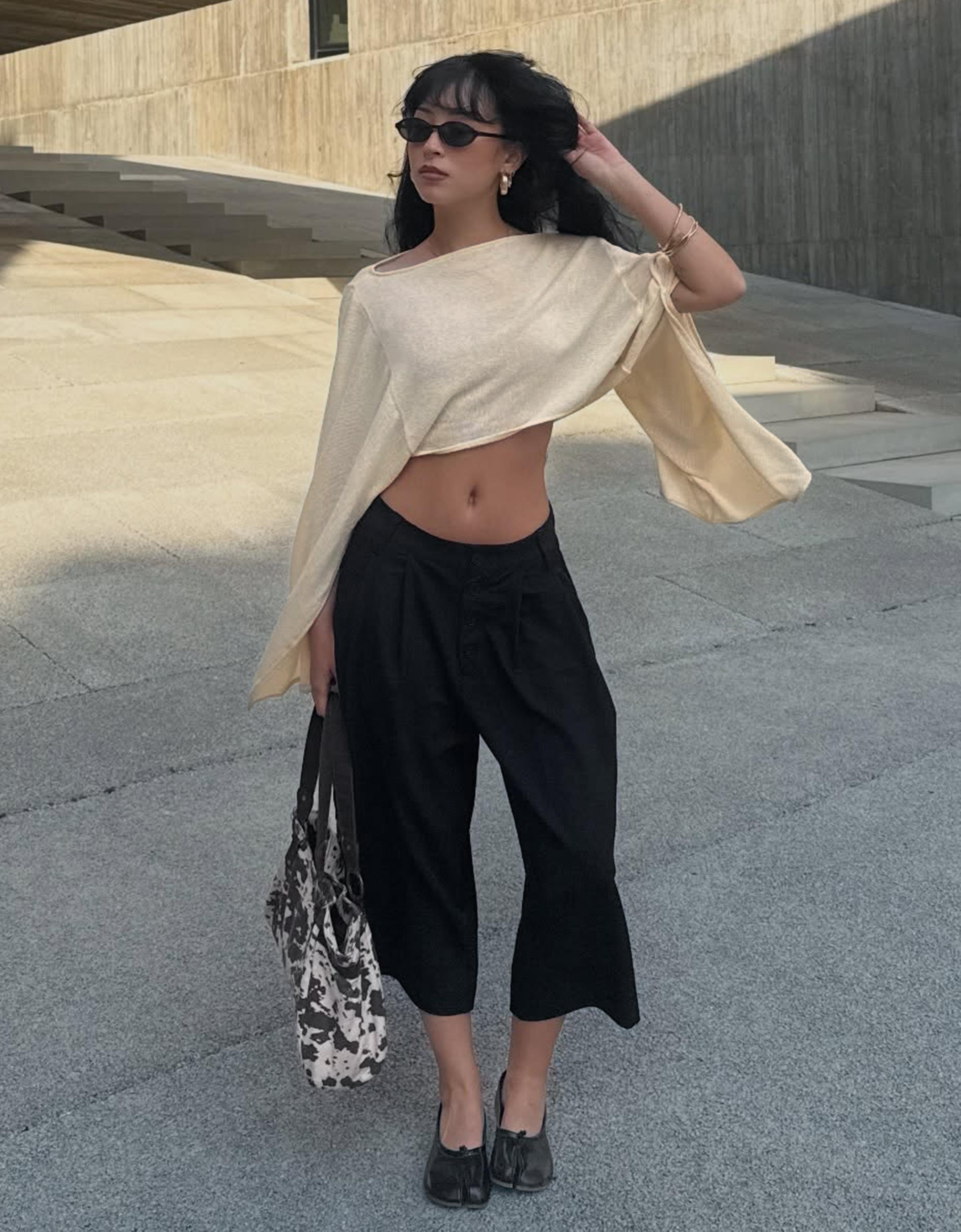 Çizgili culotte bermuda - Görsel 34